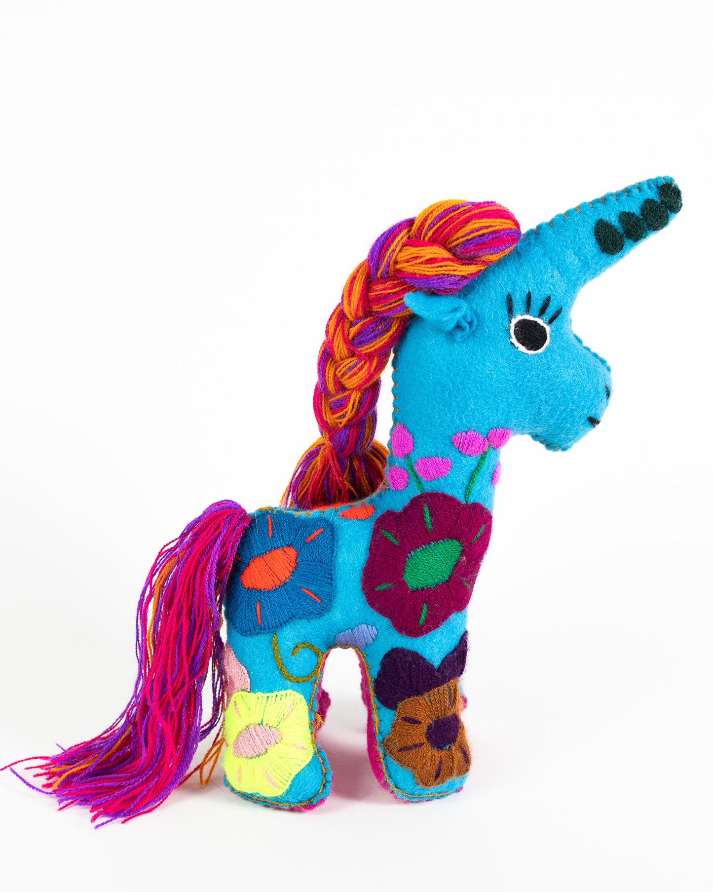 Blue Handmade Plush Stuffed Unicorn