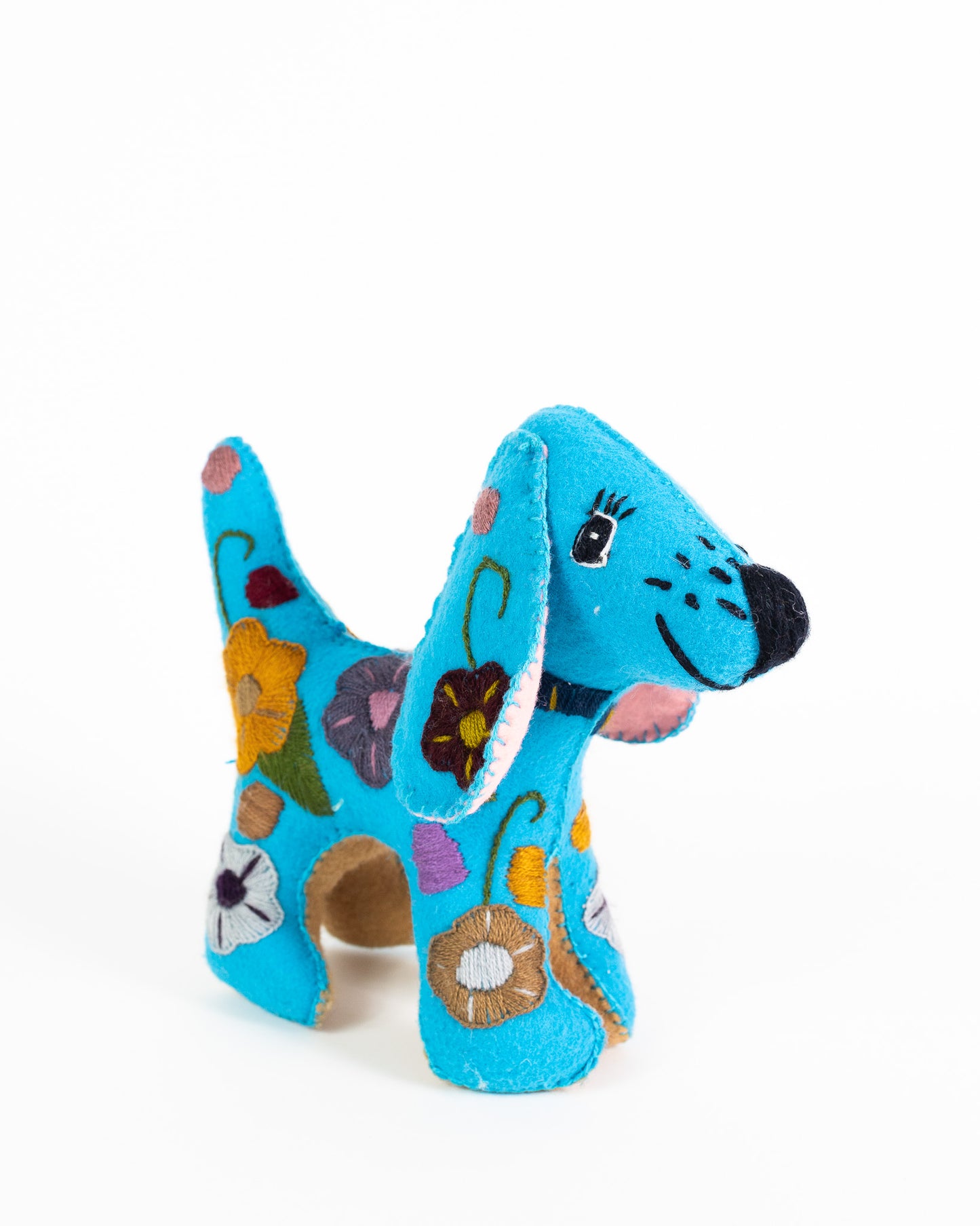 Blue Handmade Plush Stuffed Dog