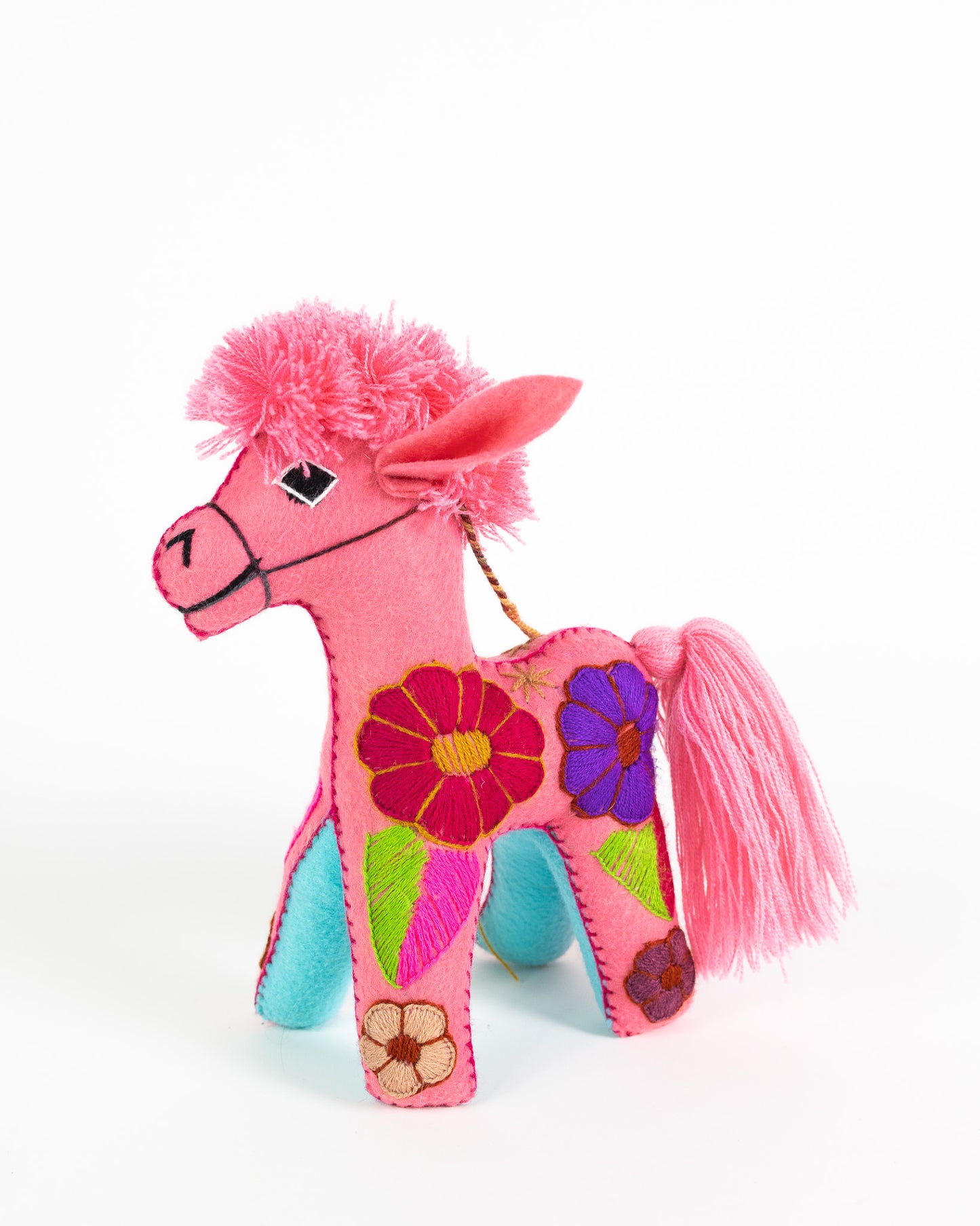 Pink Handmade Plush Stuffed Pony