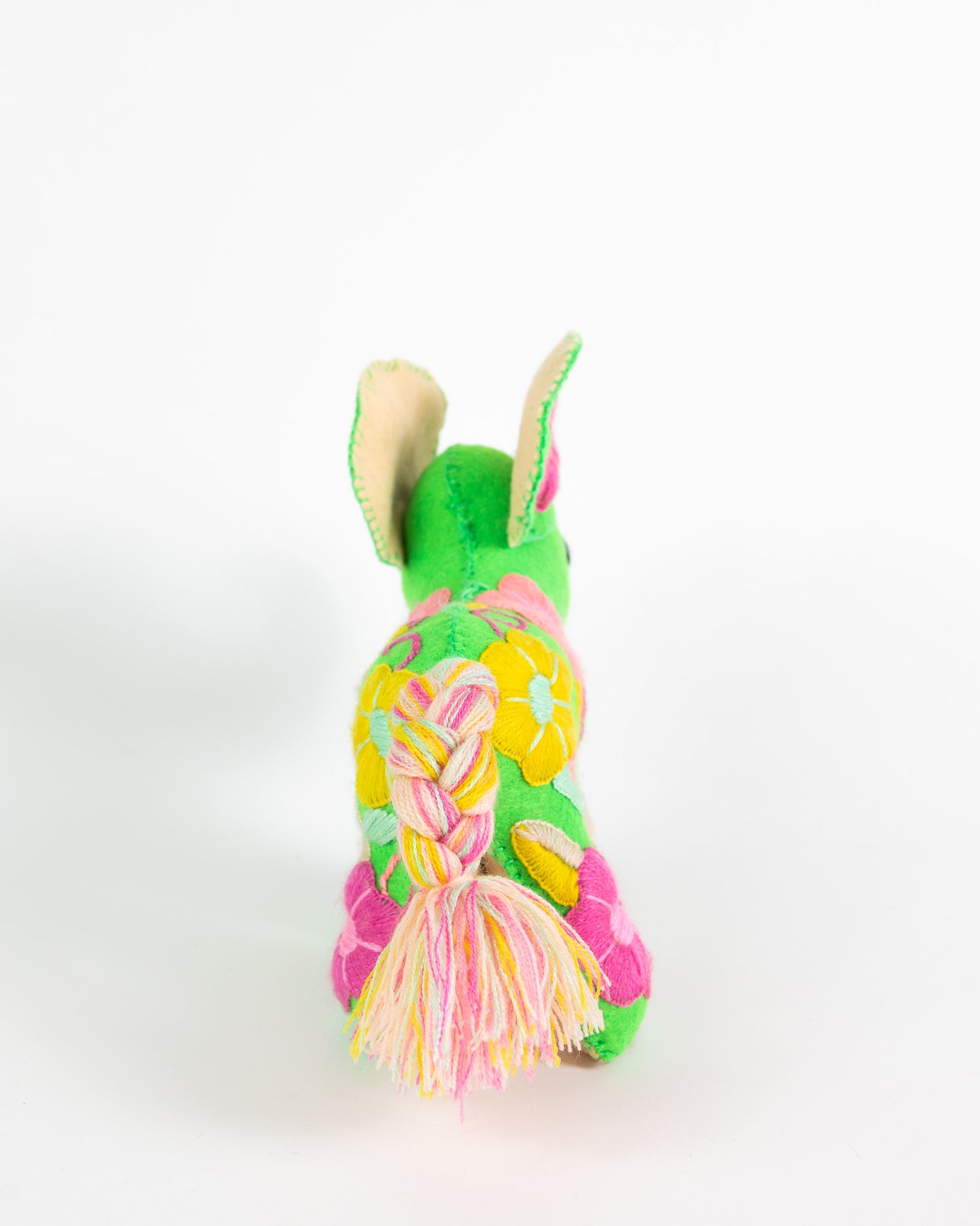 Lime Green Handmade Plush Stuffed Elephant