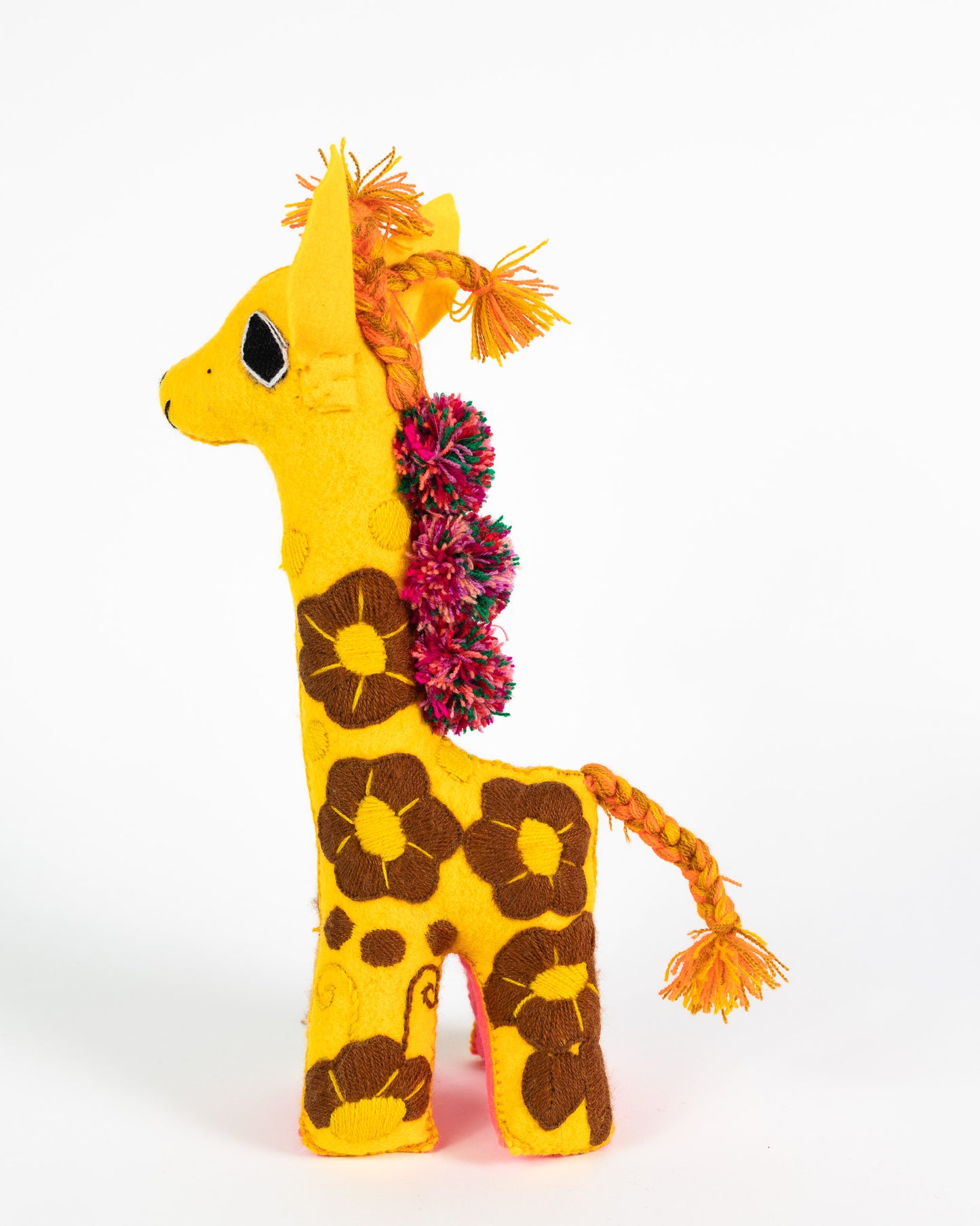 Golden Handmade Plush Stuffed Giraffe