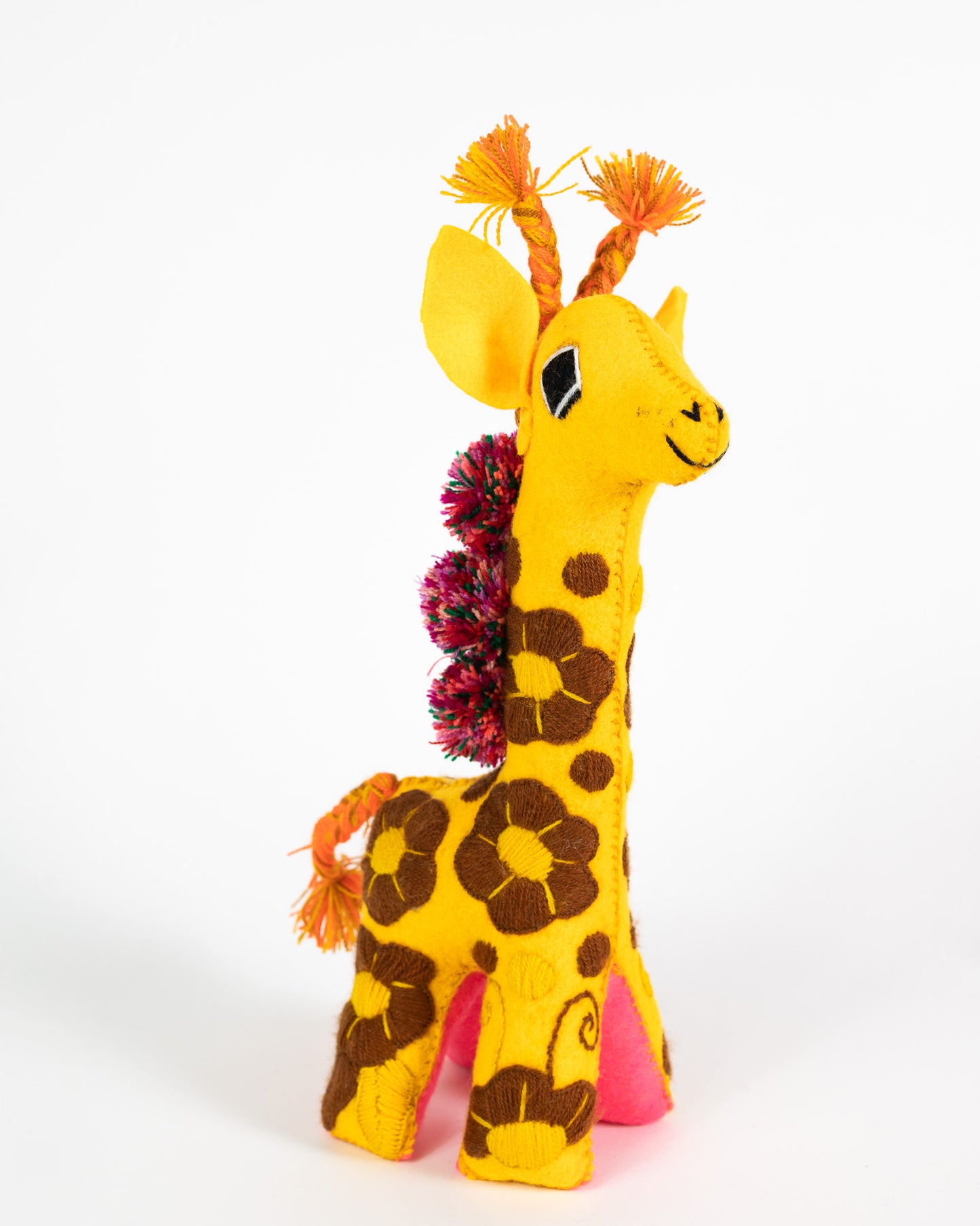Golden Handmade Plush Stuffed Giraffe