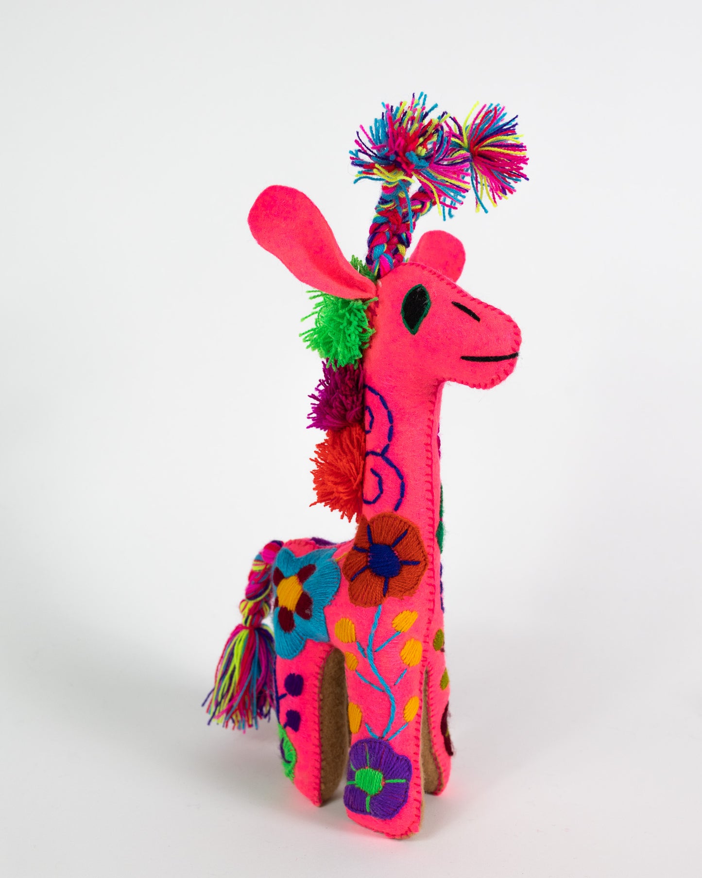 Hot Pink Handmade Plush Stuffed Giraffe