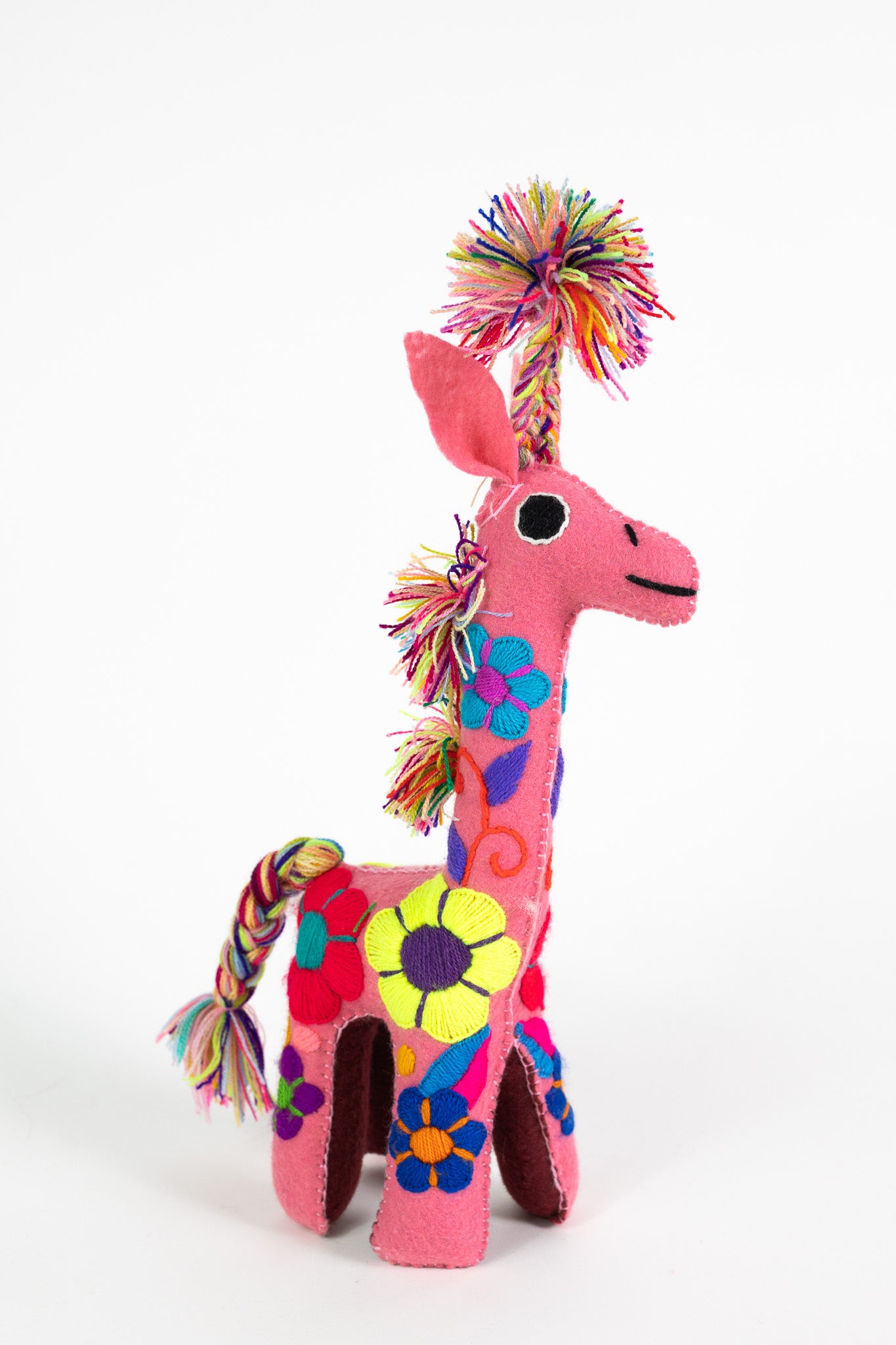 Pink Handmade Plush Stuffed Giraffe