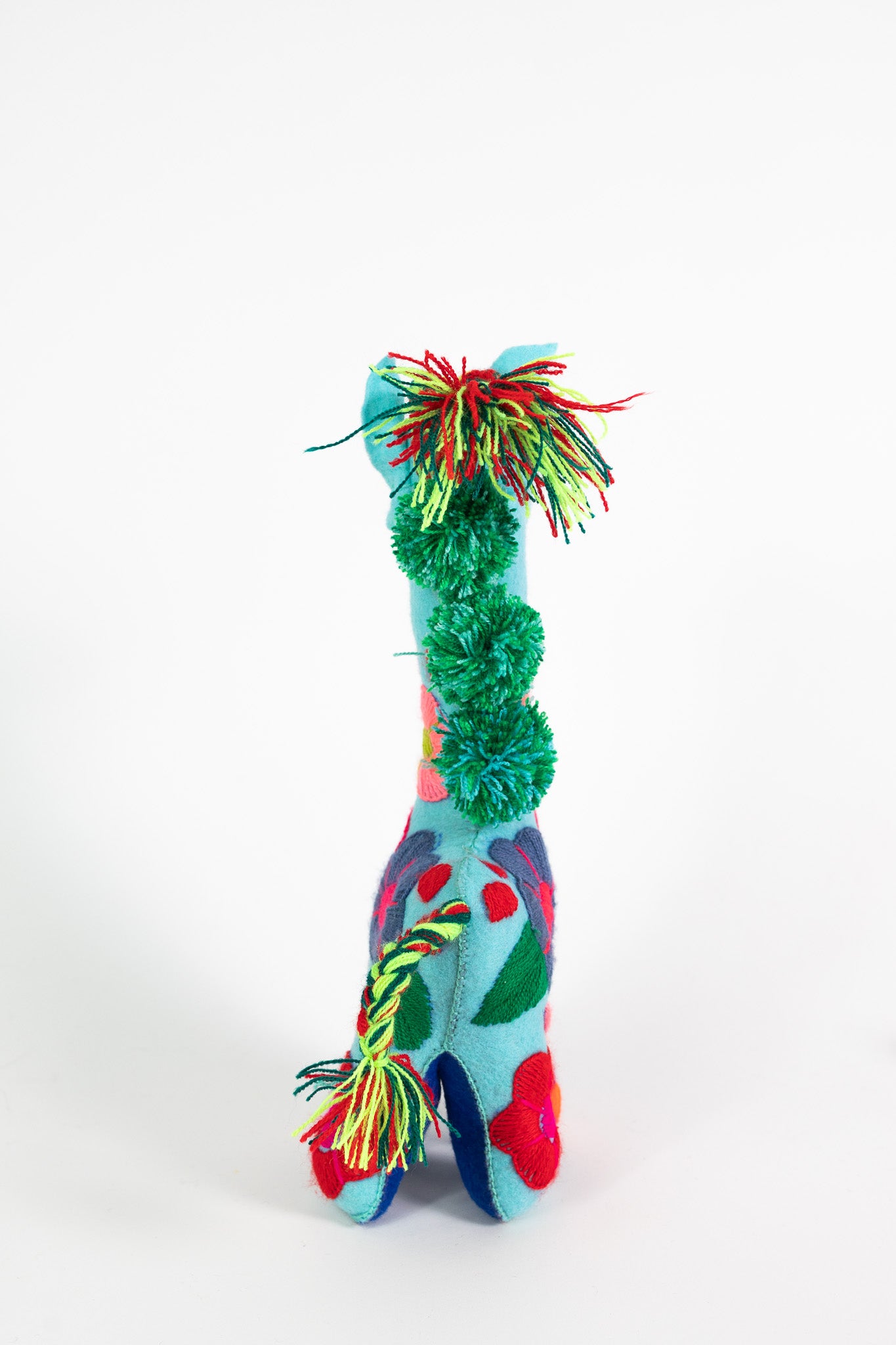 Turquoise Handmade Plush Stuffed Giraffe