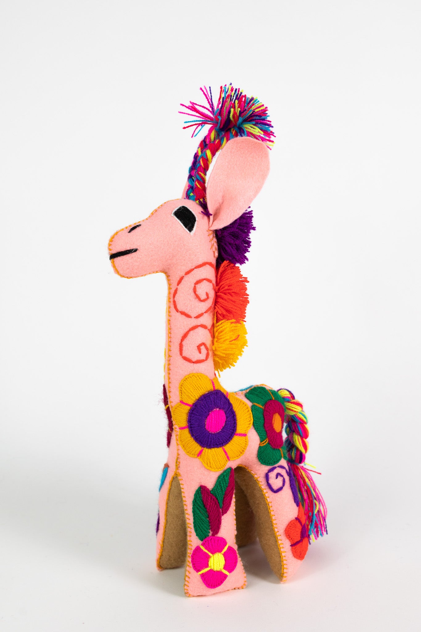 Light Pink Handmade Plush Stuffed Giraffe