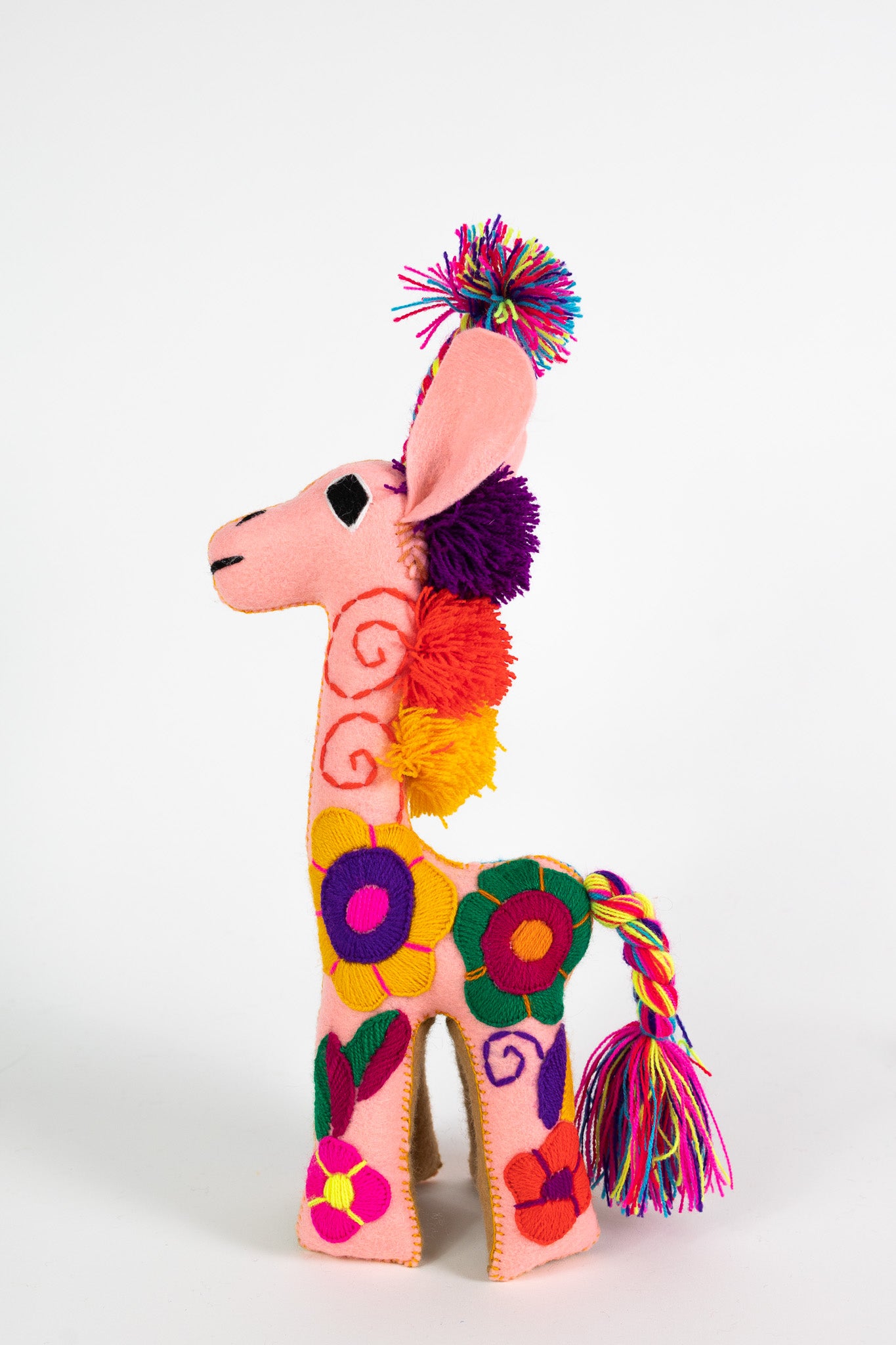 Light Pink Handmade Plush Stuffed Giraffe