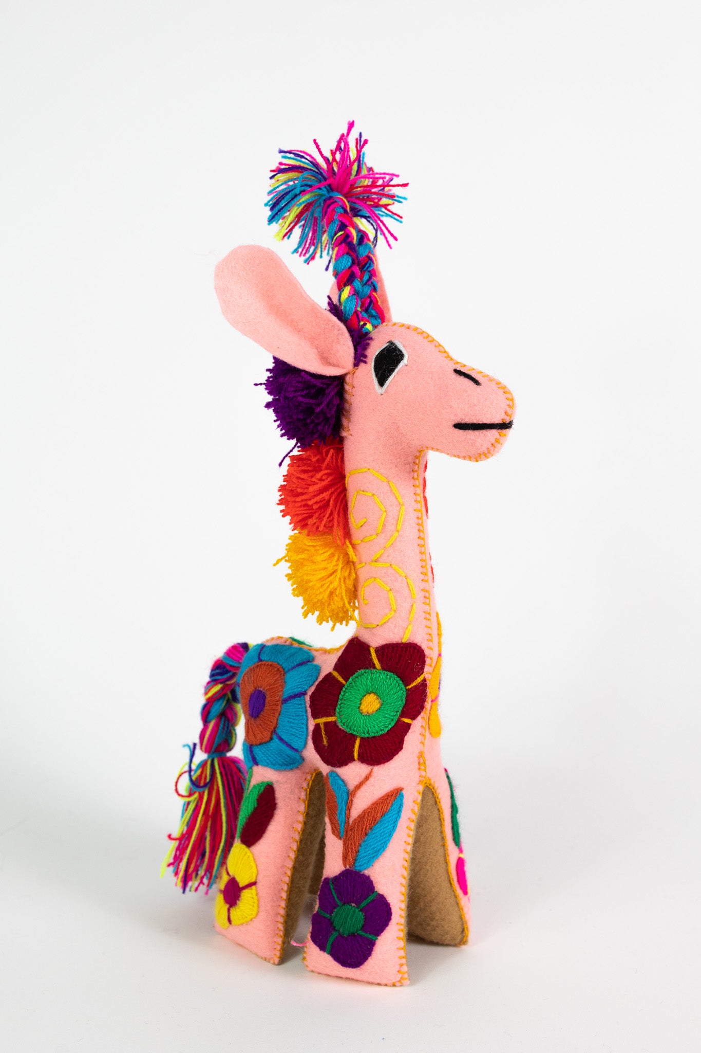 Light Pink Handmade Plush Stuffed Giraffe