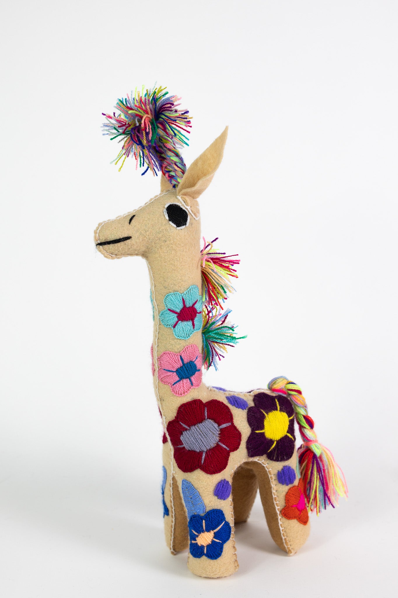 Beige Handmade Plush Stuffed Giraffe