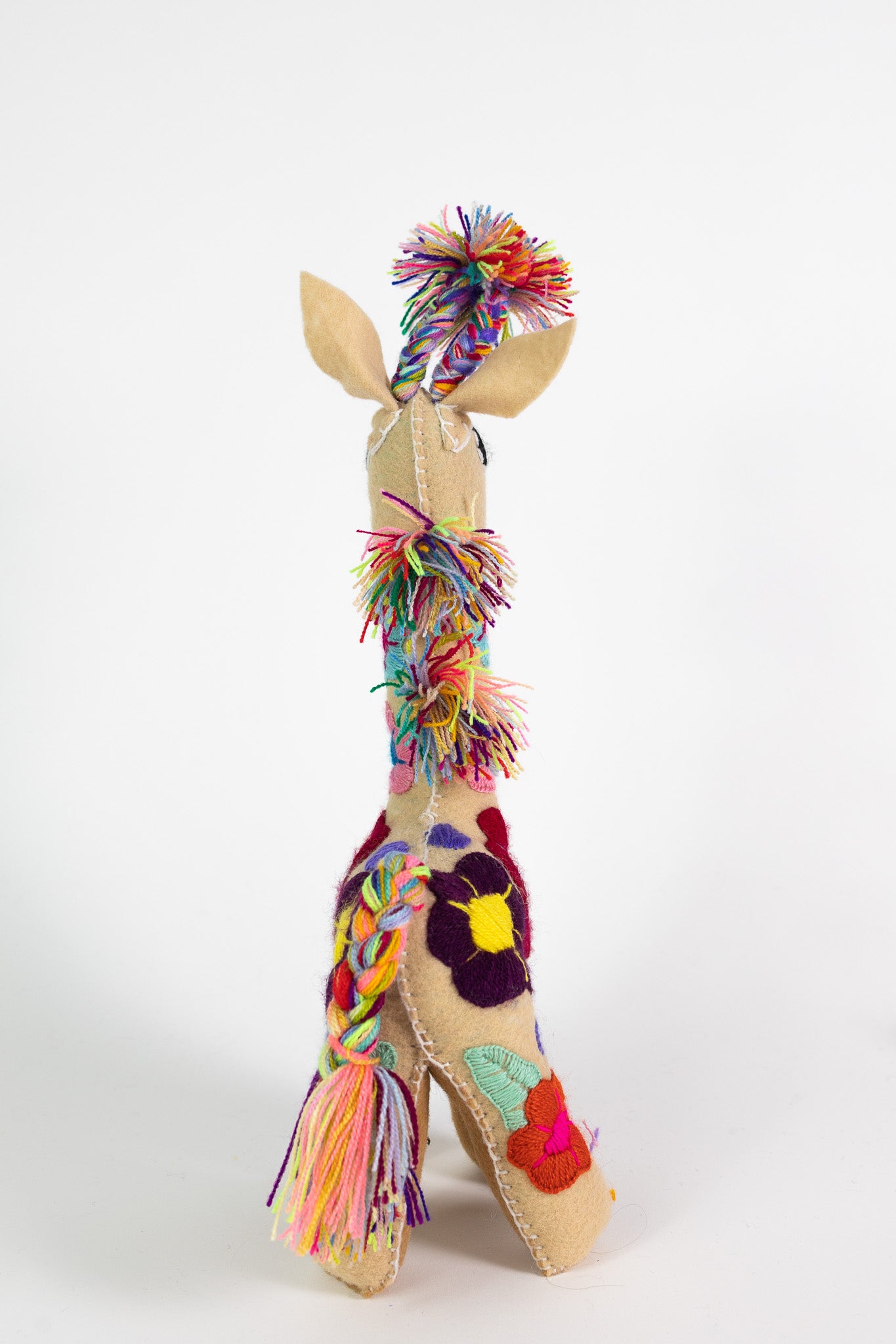 Beige Handmade Plush Stuffed Giraffe