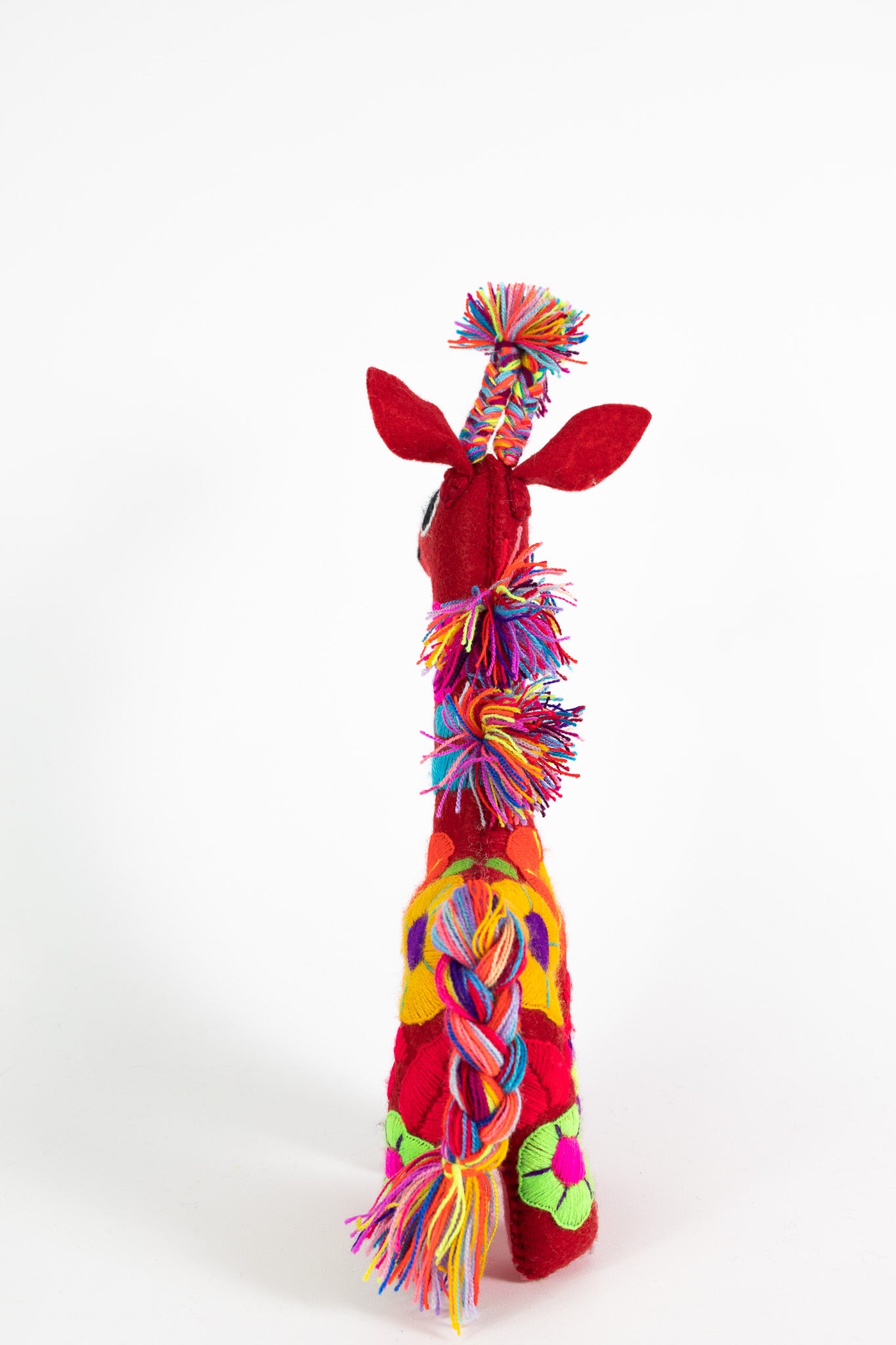 Red Handmade Plush Stuffed Giraffe