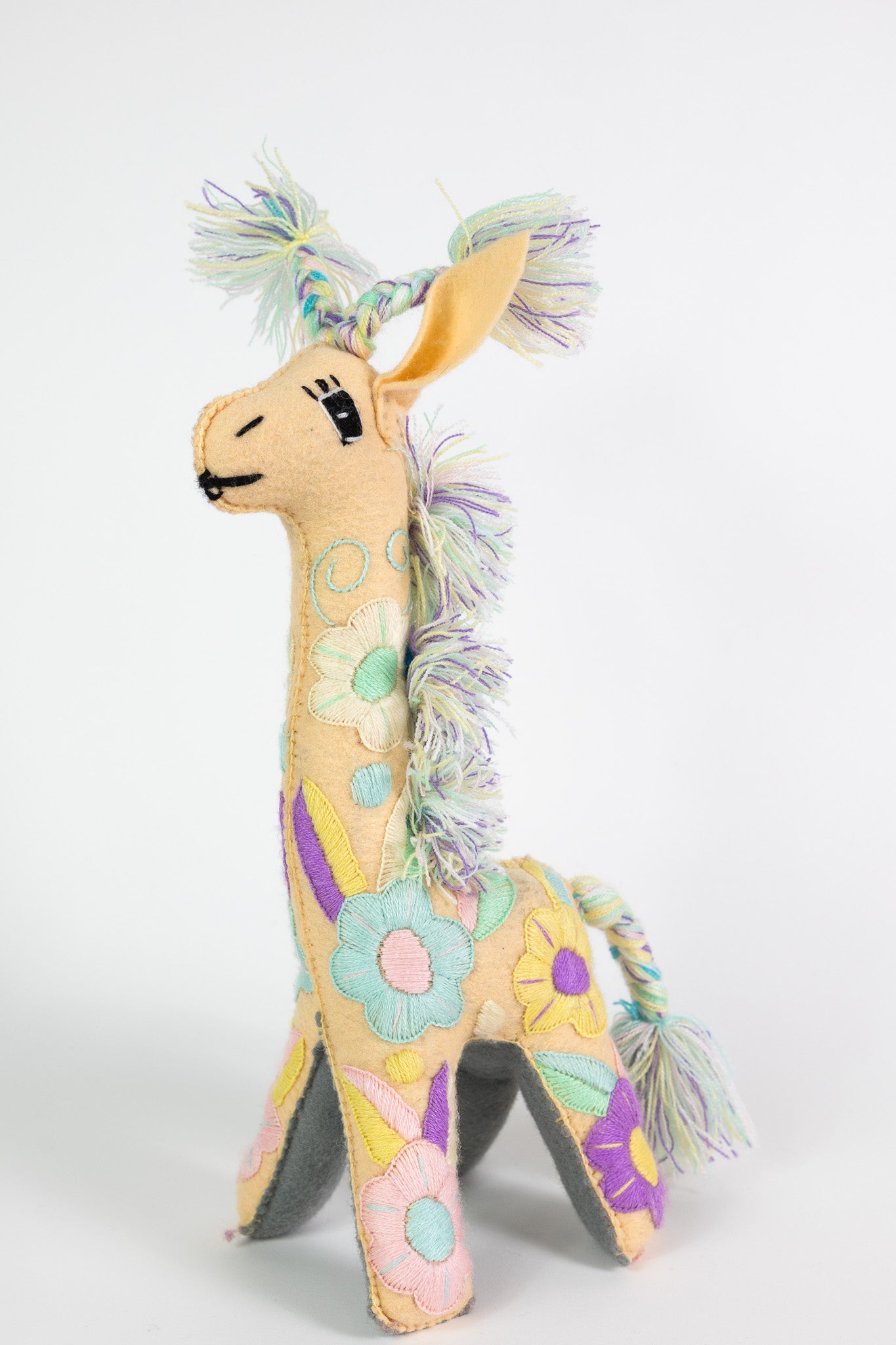 Large Buttercream Handmade Plush Stuffed Giraffe