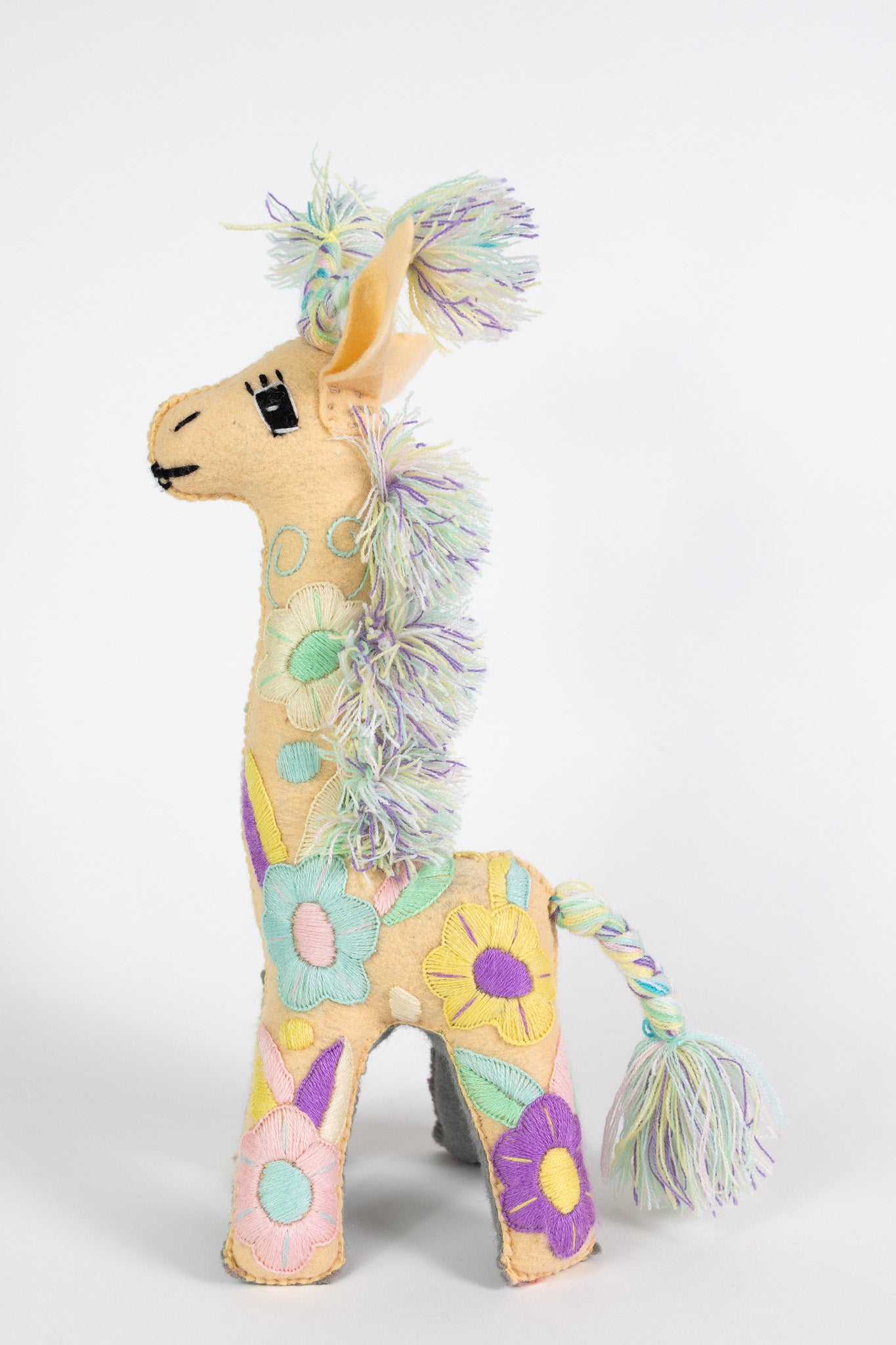 Large Buttercream Handmade Plush Stuffed Giraffe