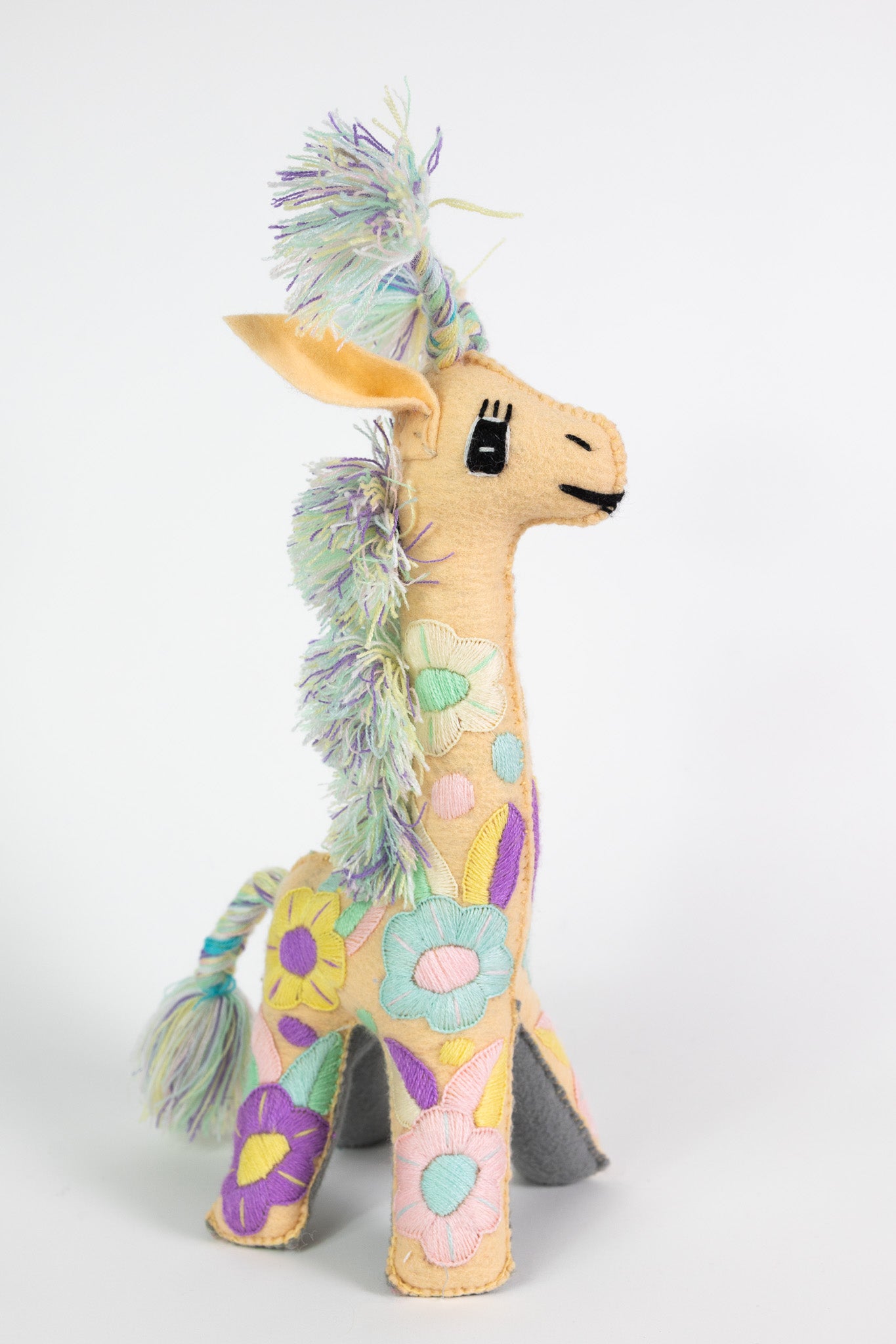 Large Buttercream Handmade Plush Stuffed Giraffe