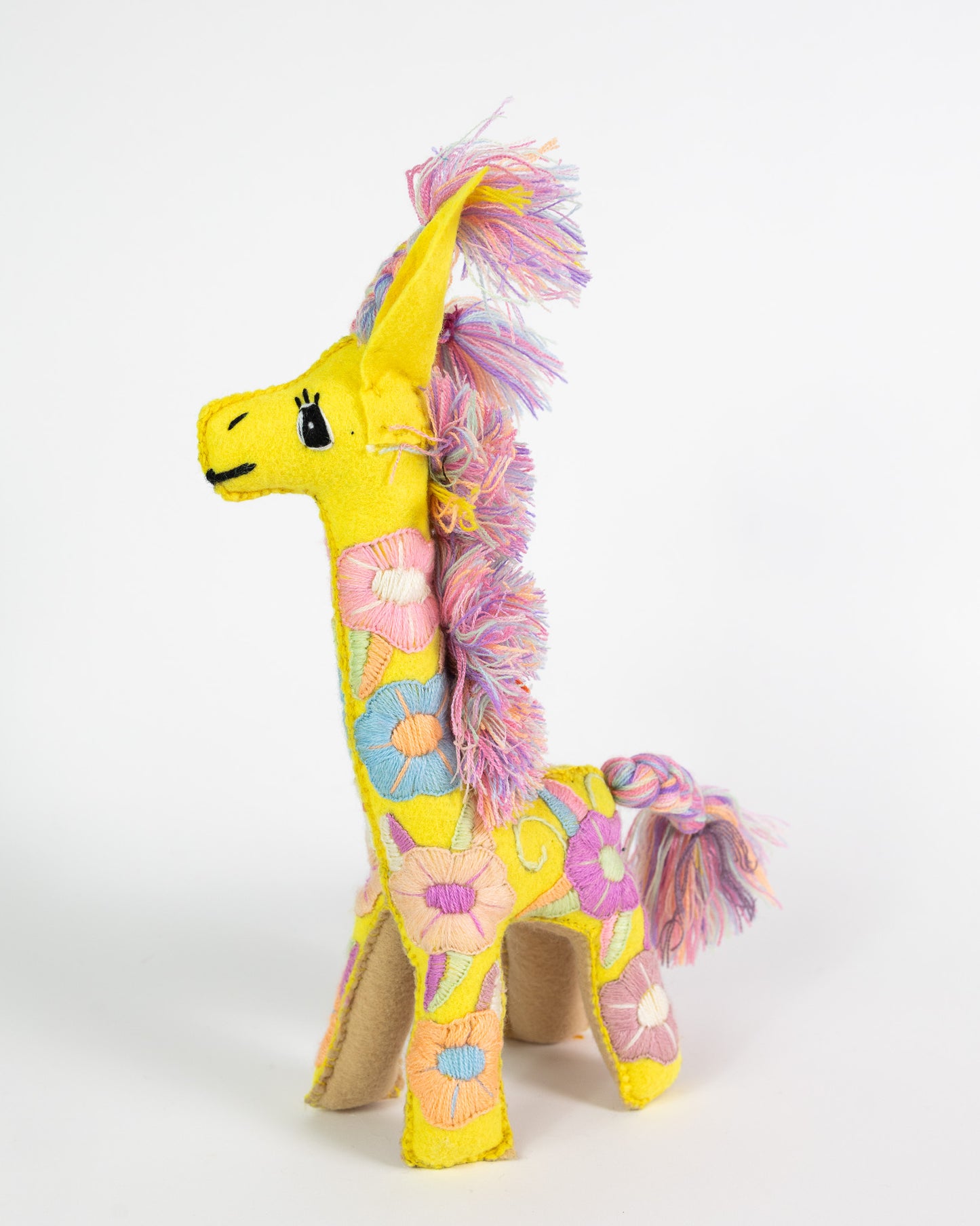 Yellow Handmade Plush Stuffed Giraffe