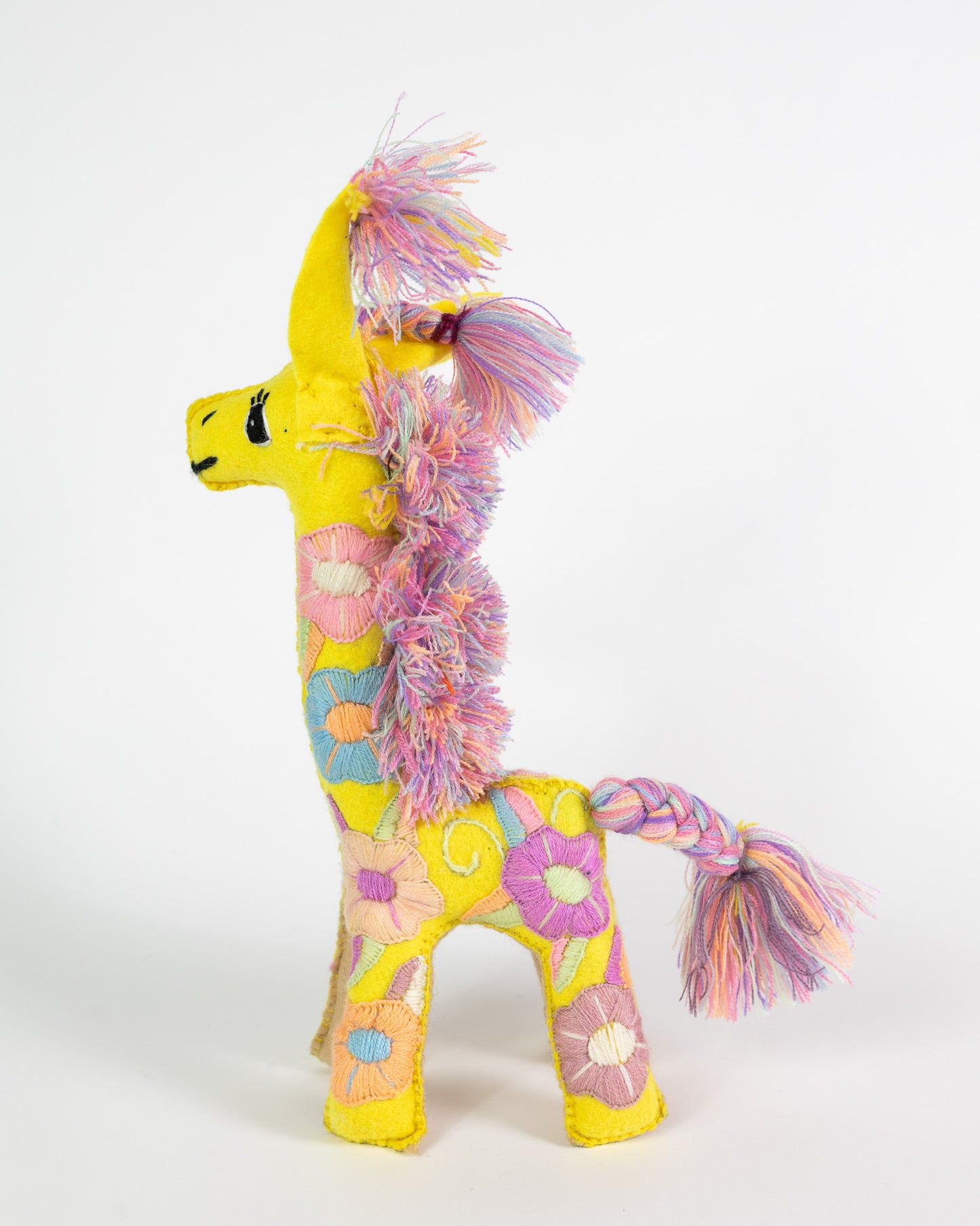 Yellow Handmade Plush Stuffed Giraffe