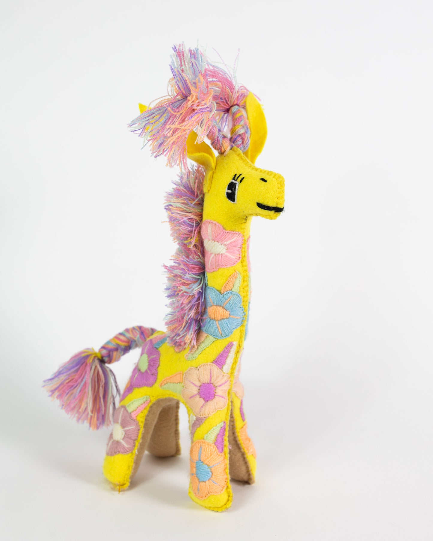 Yellow Handmade Plush Stuffed Giraffe