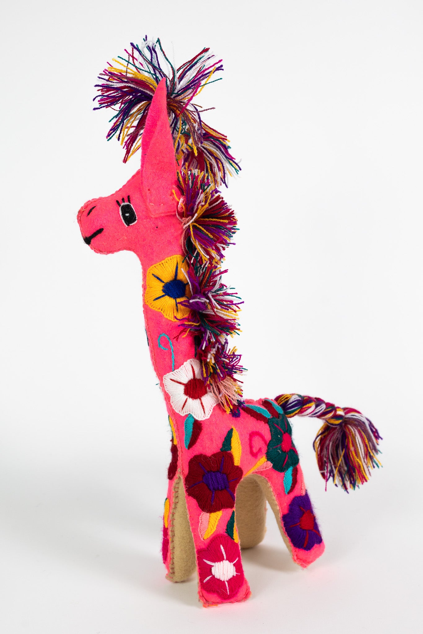 Large Hot Pink Handmade Plush Stuffed Giraffe