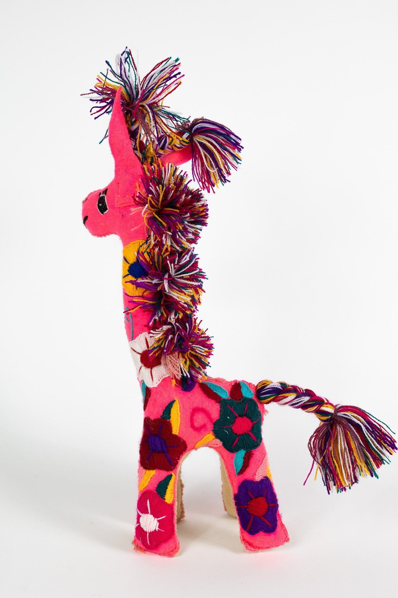 Large Hot Pink Handmade Plush Stuffed Giraffe