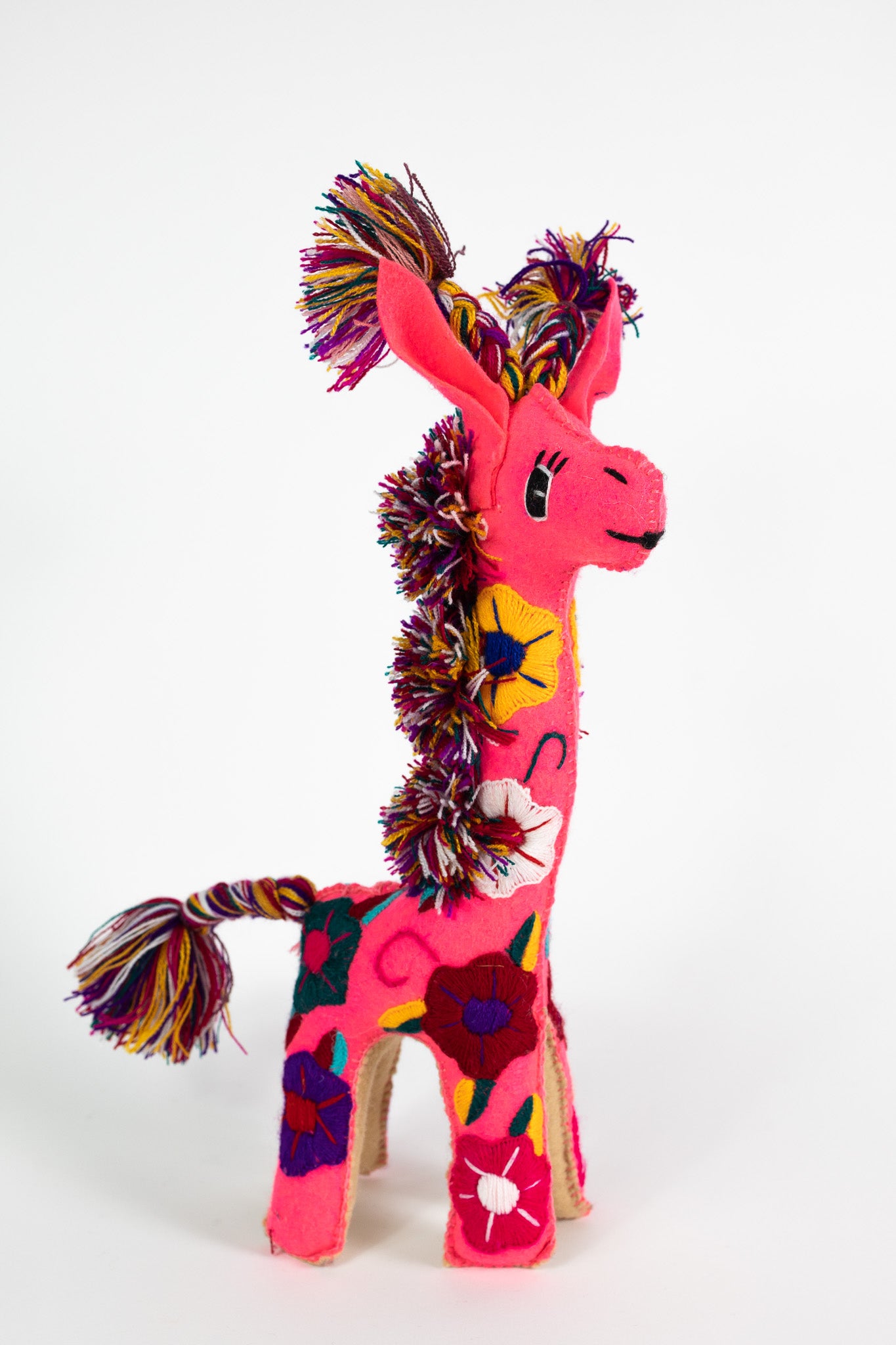 Large Hot Pink Handmade Plush Stuffed Giraffe