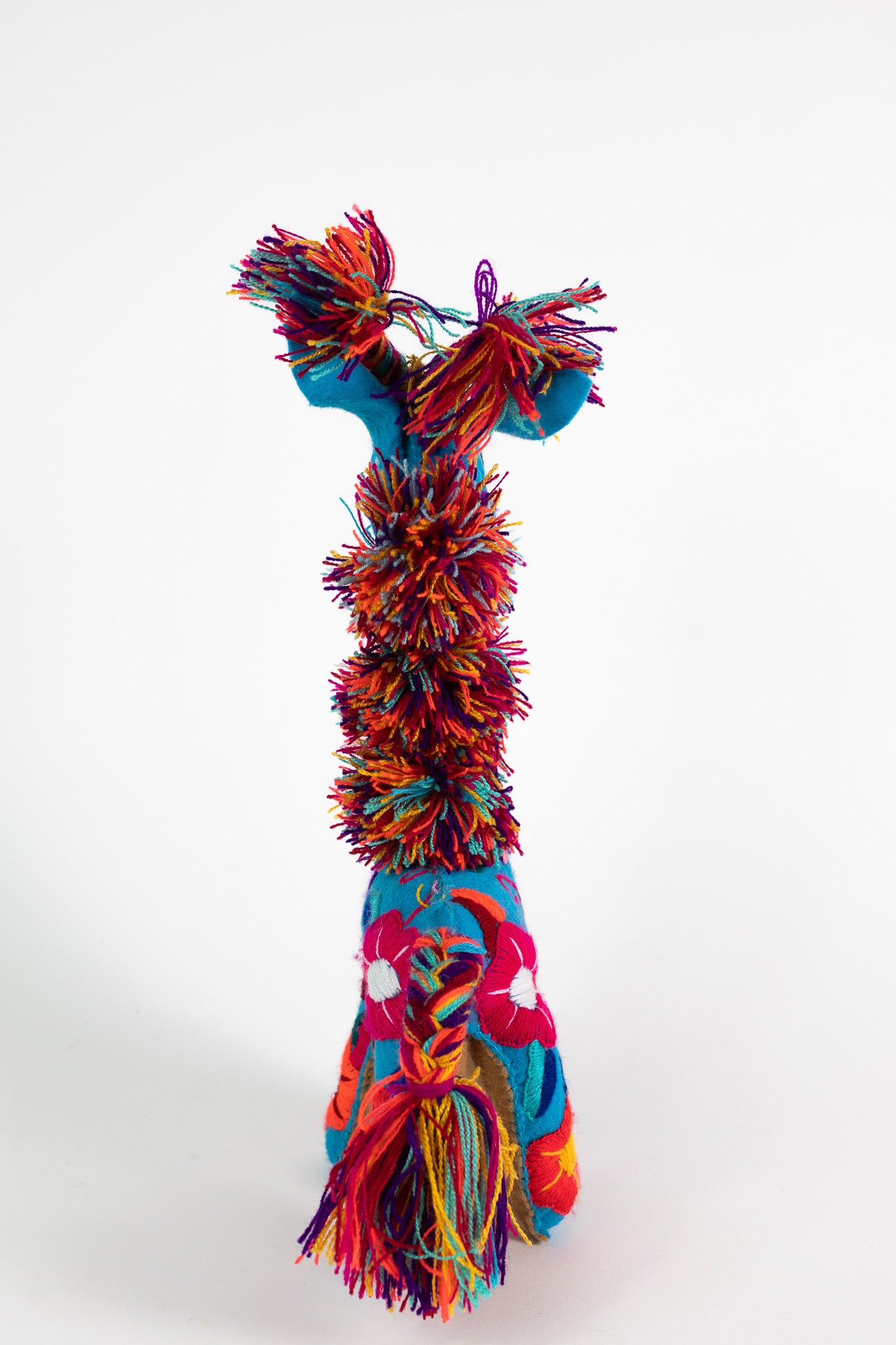 Blue Handmade Plush Stuffed Giraffe