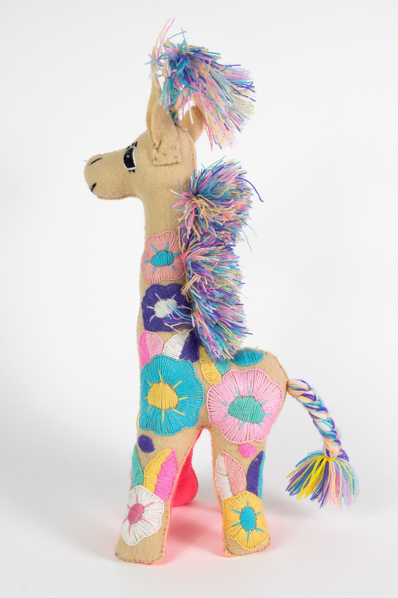 Large Beige Handmade Plush Stuffed Giraffe