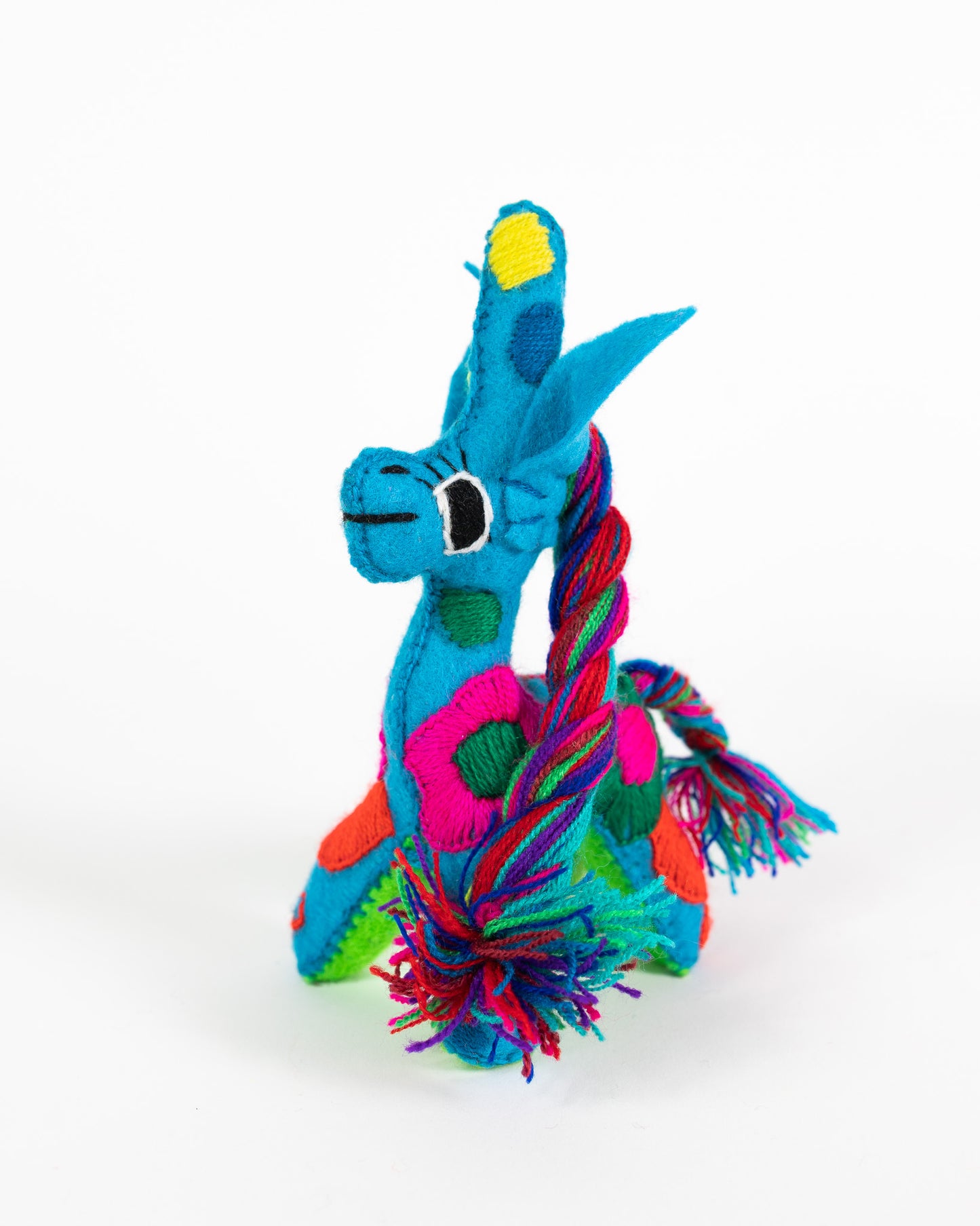 Mini Blue Handmade Plush Stuffed Unicorn