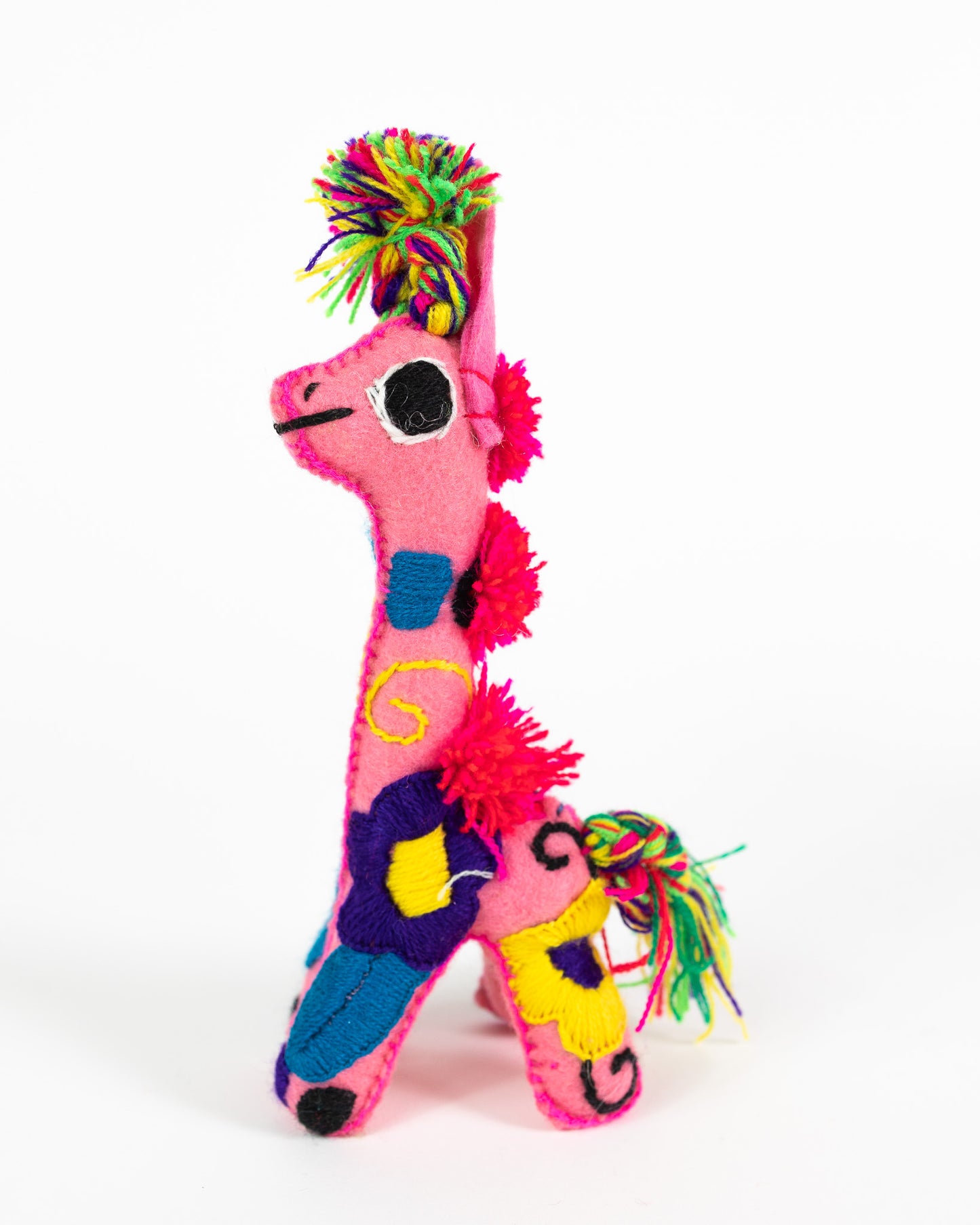 Mini Pink Handmade Plush Stuffed Giraffe