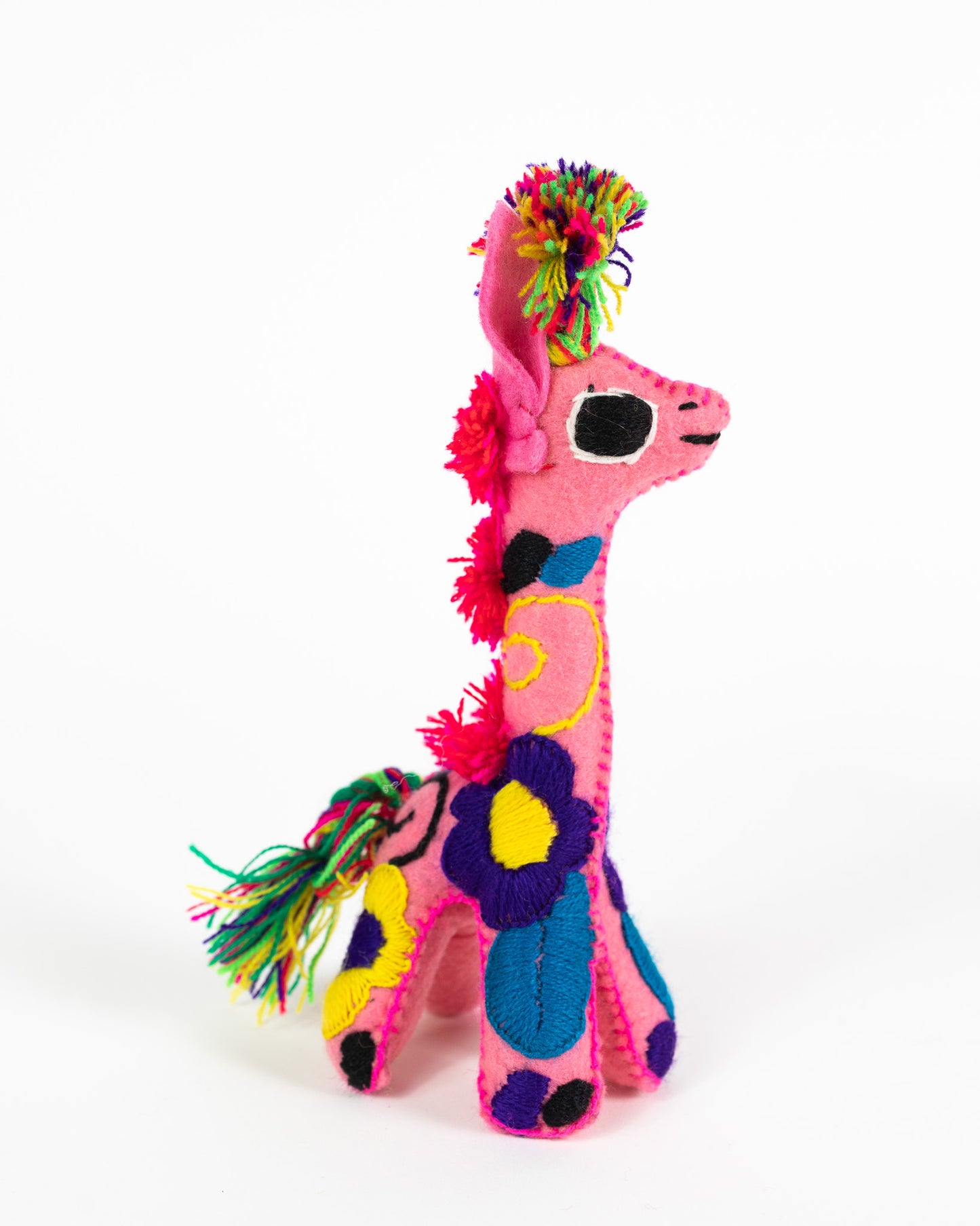 Mini Pink Handmade Plush Stuffed Giraffe