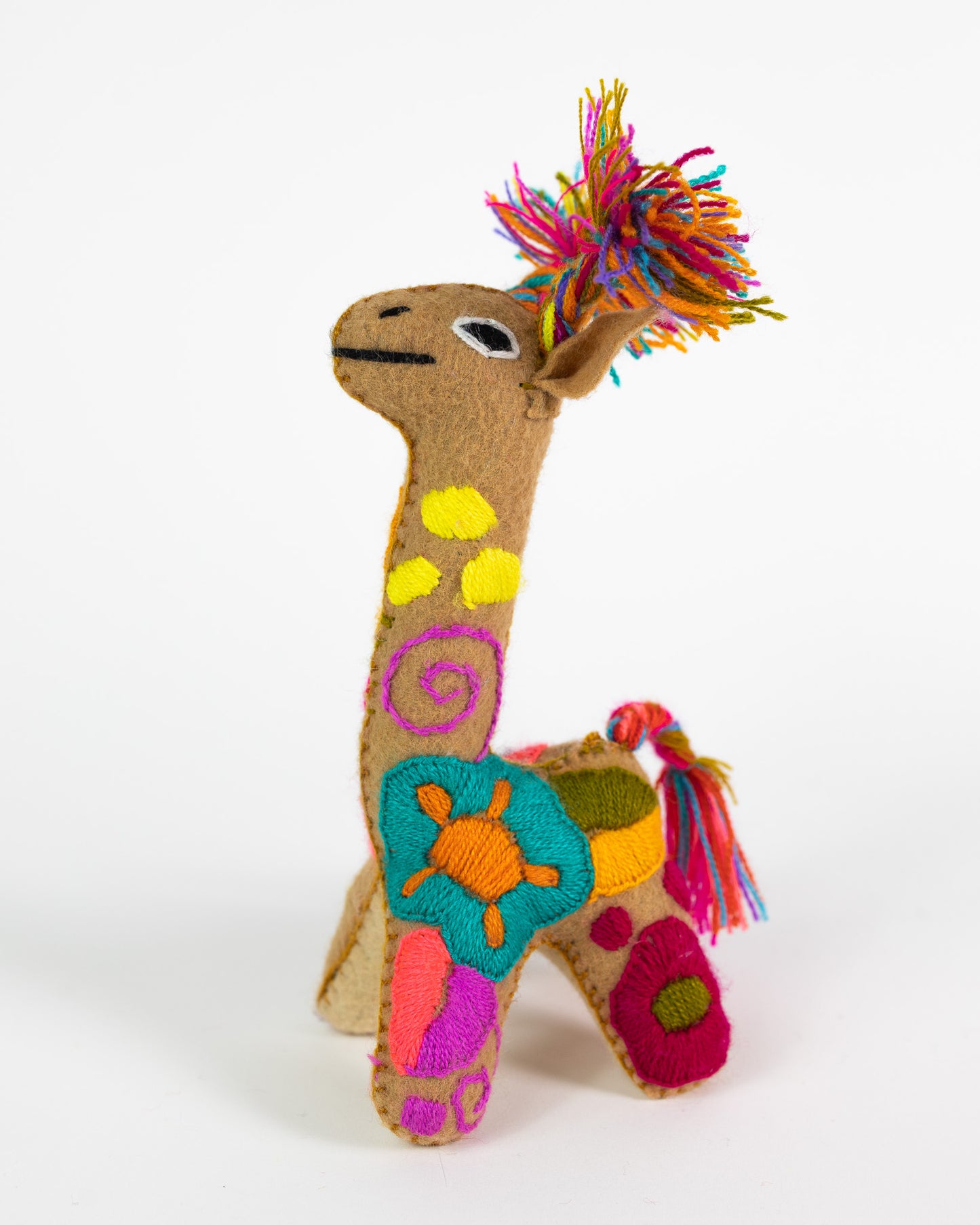 Mini Tan Handmade Plush Stuffed Giraffe