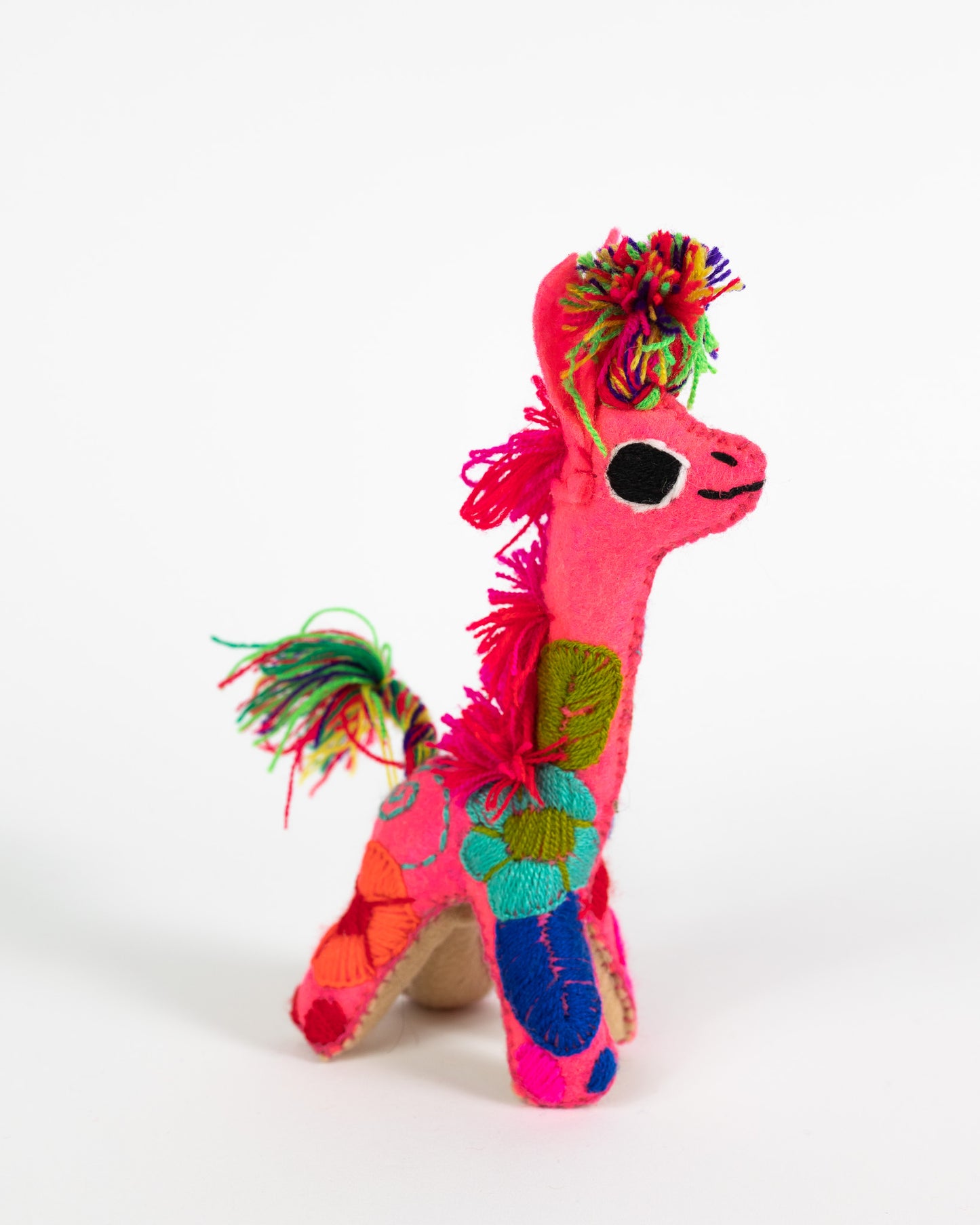 Mini Hot Pink Handmade Plush Stuffed Giraffe
