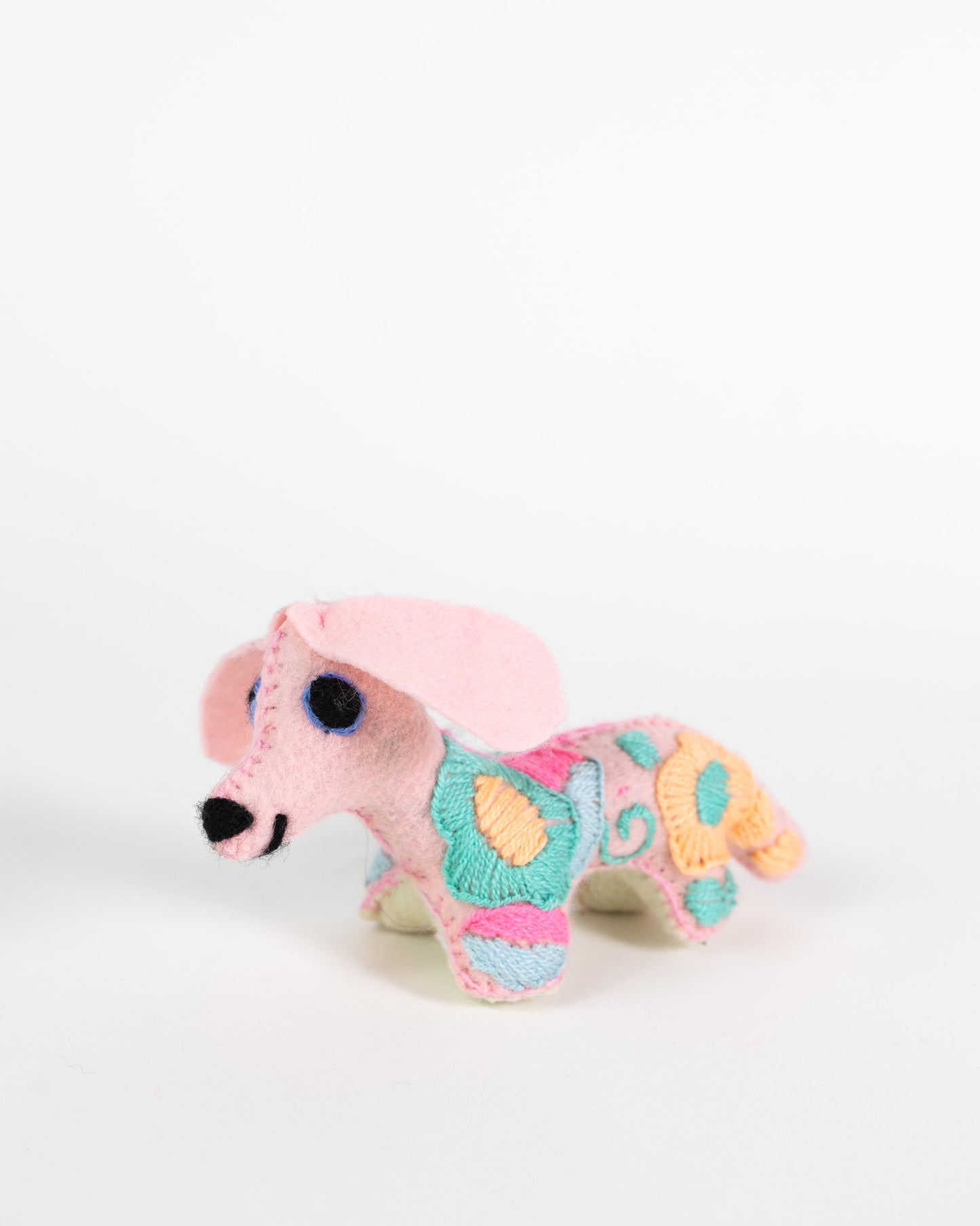 Mini Light Pink Handmade Plush Stuffed Dog