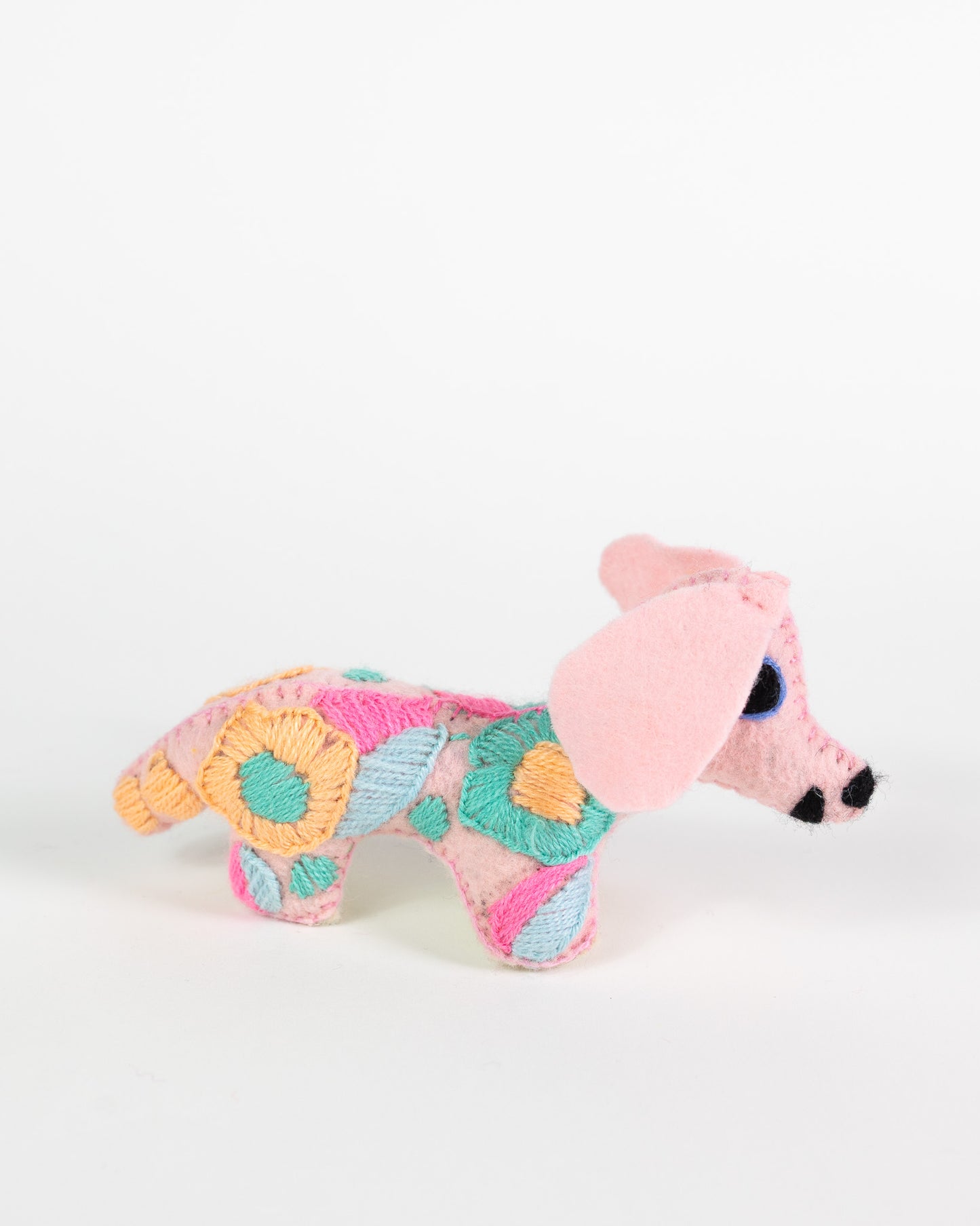 Mini Light Pink Handmade Plush Stuffed Dog