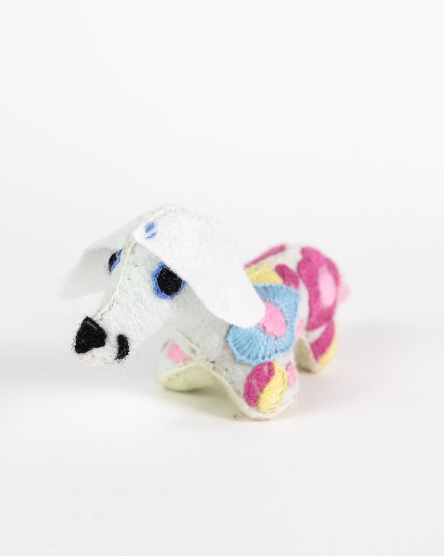 Mini White Handmade Plush Stuffed Dog