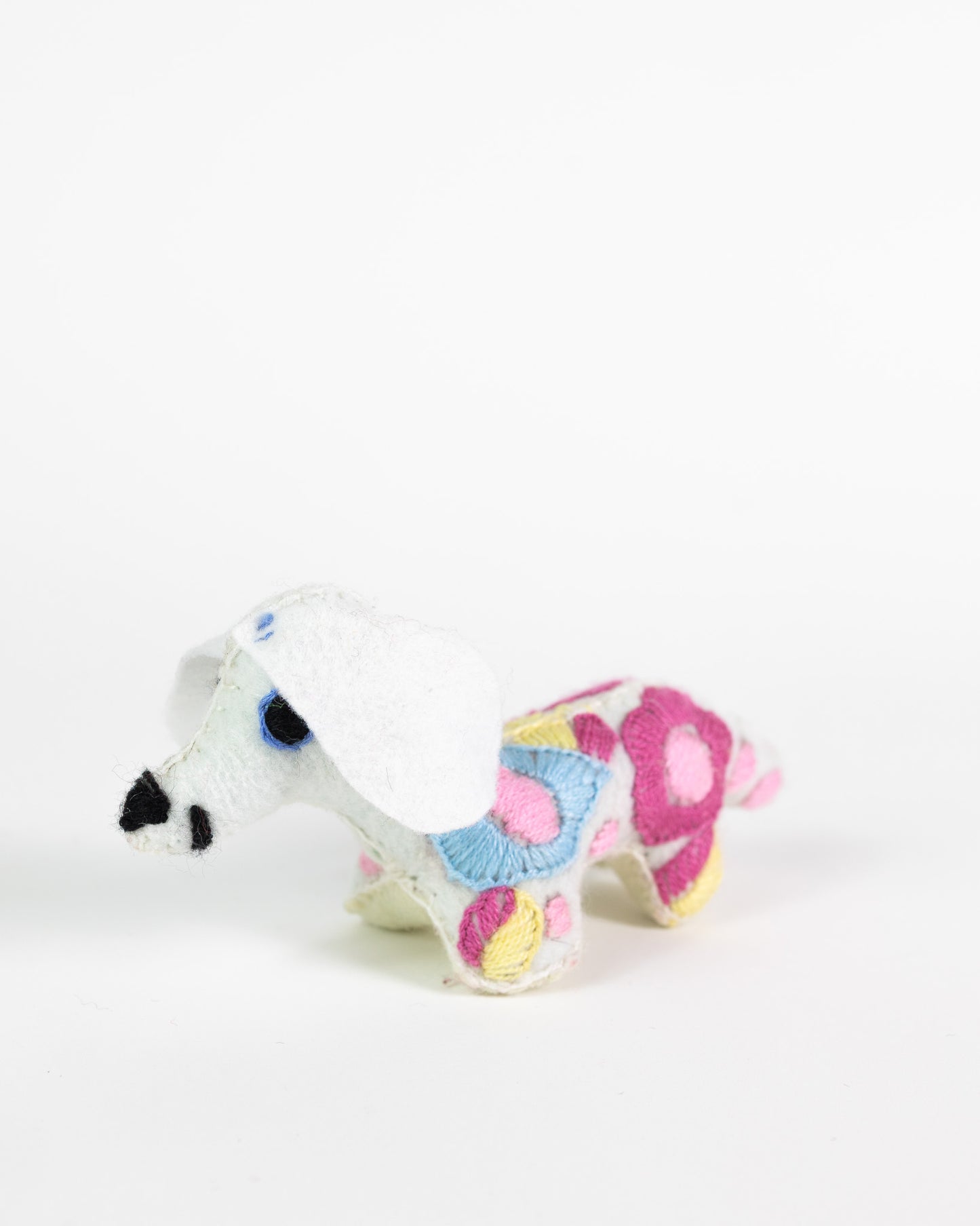 Mini White Handmade Plush Stuffed Dog