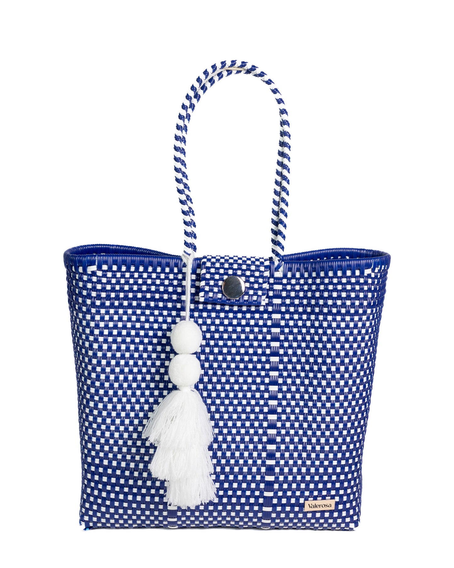 Navy and White Checkered Hombro