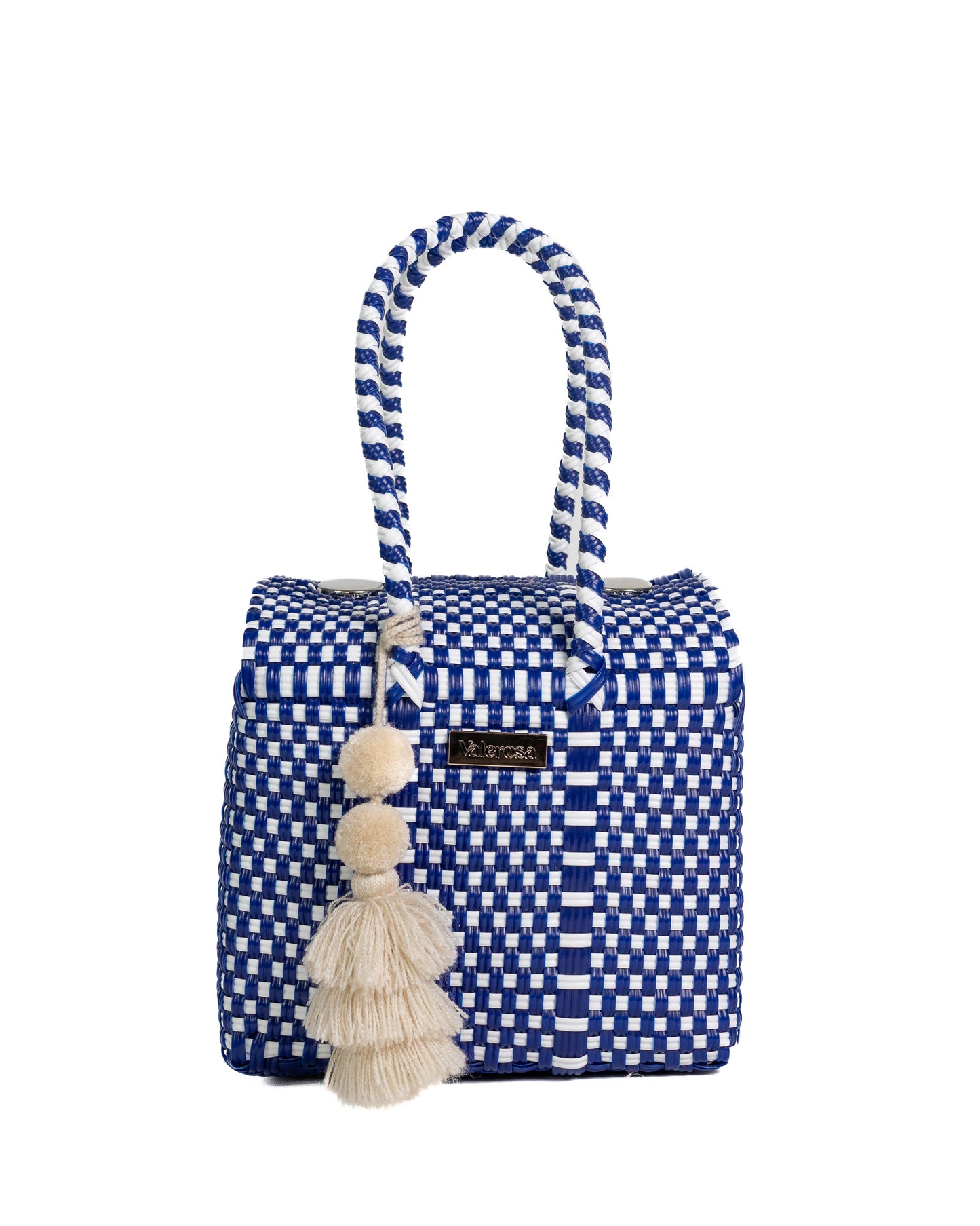 Navy and White Checkered Mini Purse