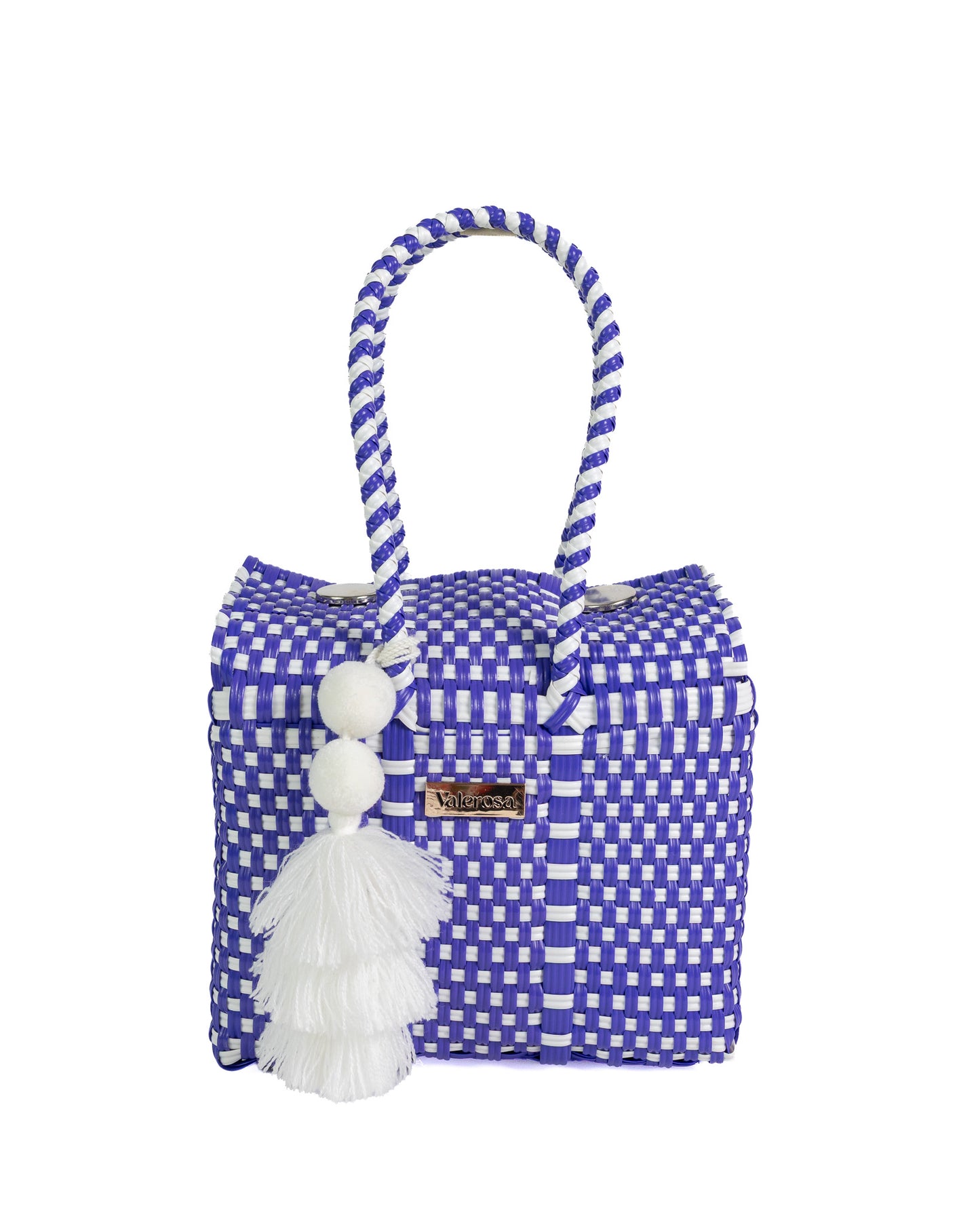 Dark Lilac and White Checkered Mini Purse