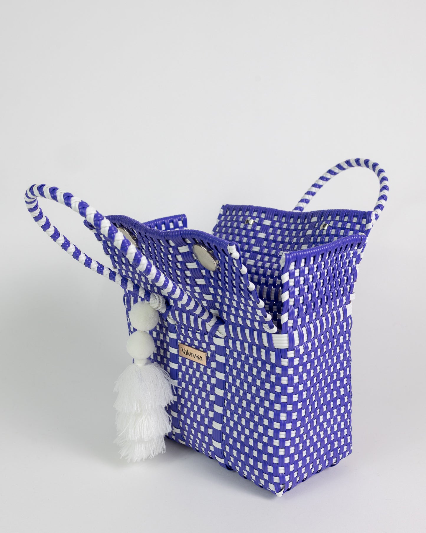 Dark Lilac and White Checkered Mini Purse