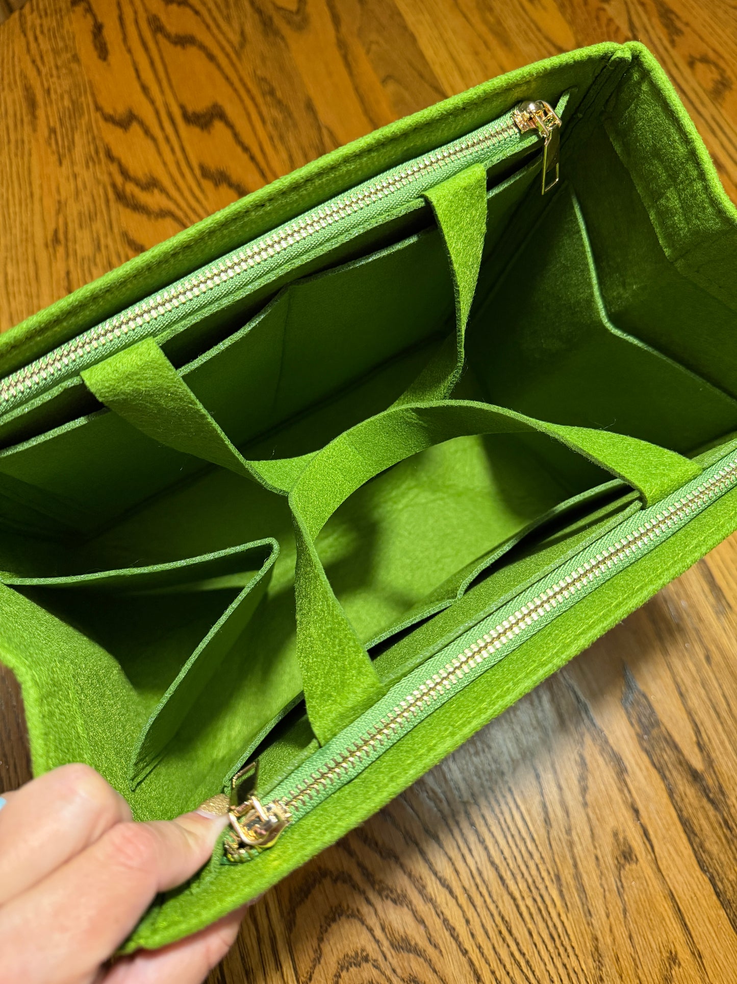 Olive Green Felt Bag Organizer