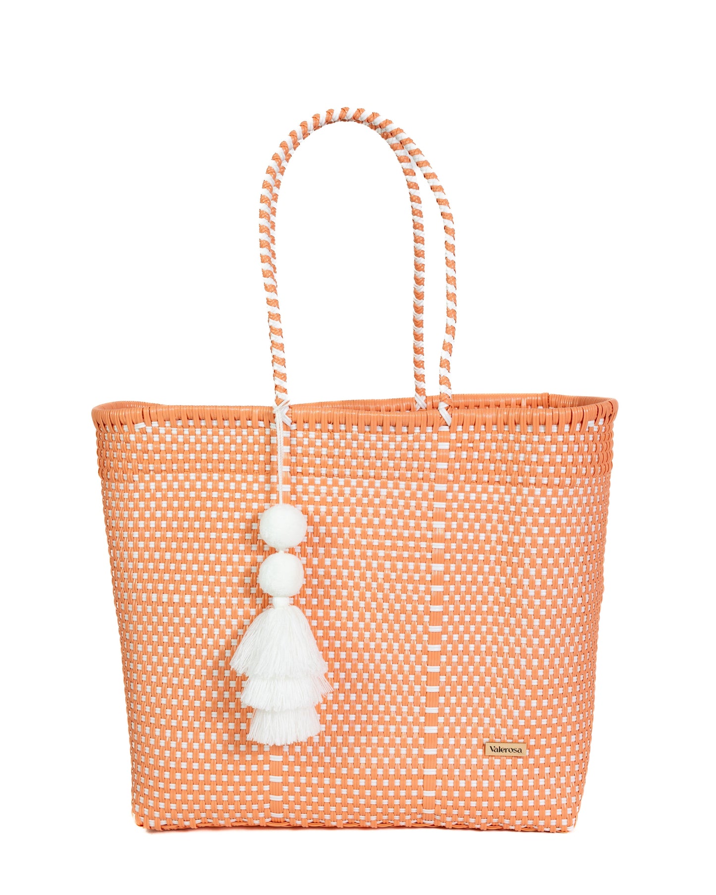 Peach and White Checker Playera Bag