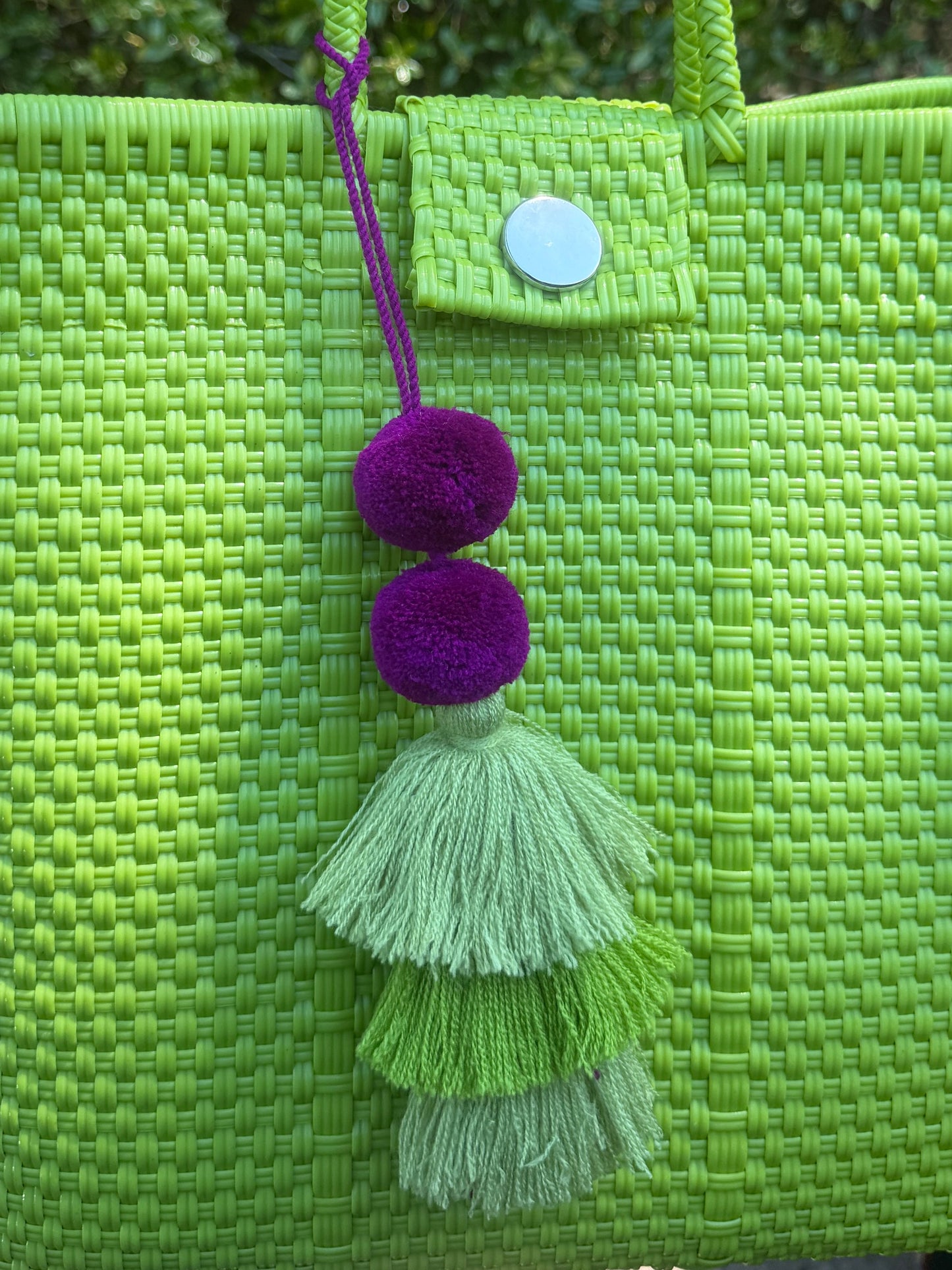 Purple and Green Pom Pom