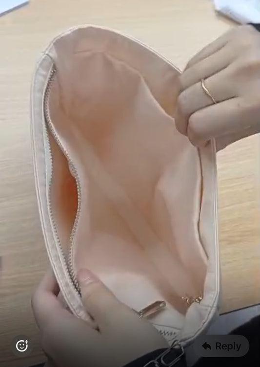 Cream Clutch Organizer