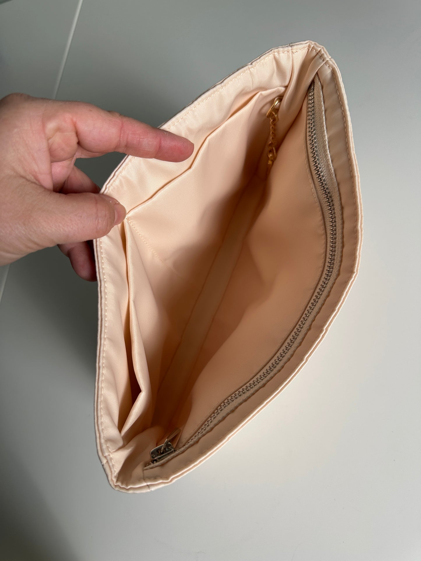 Cream Clutch Organizer