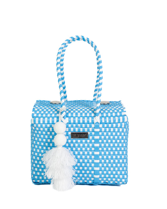 Sky Blue and White Mini Purse