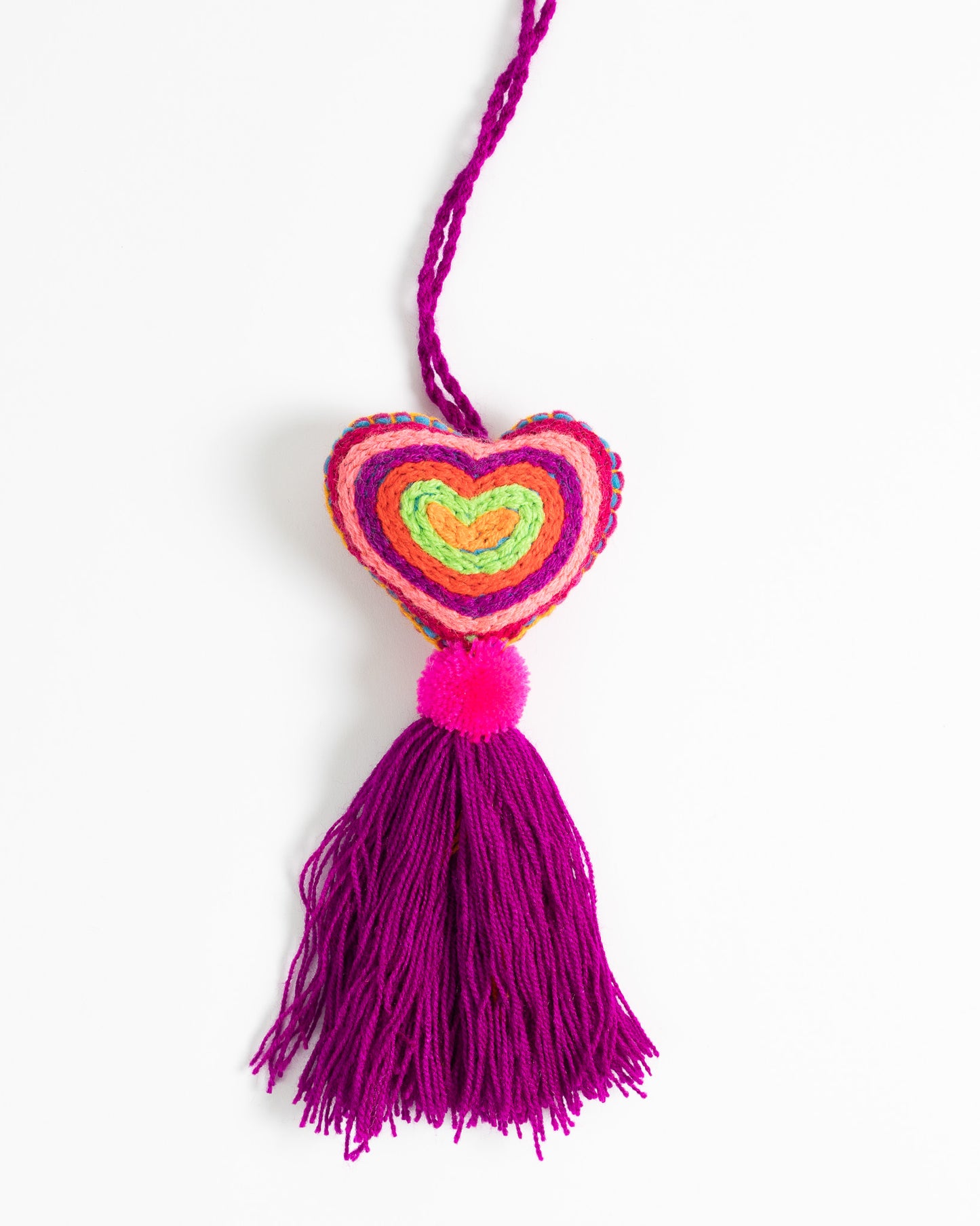 Neon Heart Tassel Bag Charm