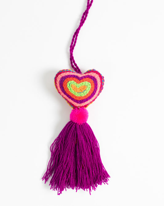 Neon Heart Tassel Bag Charm