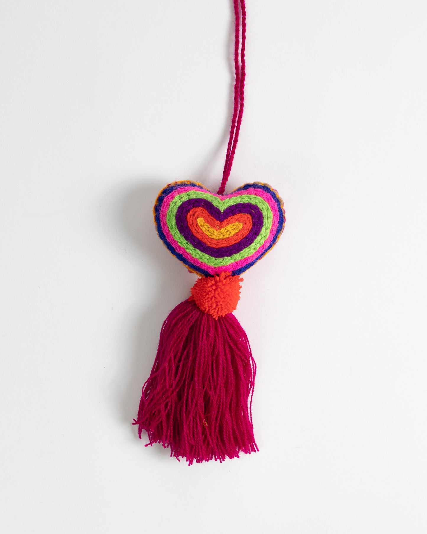 Neon Heart Tassel Bag Charm