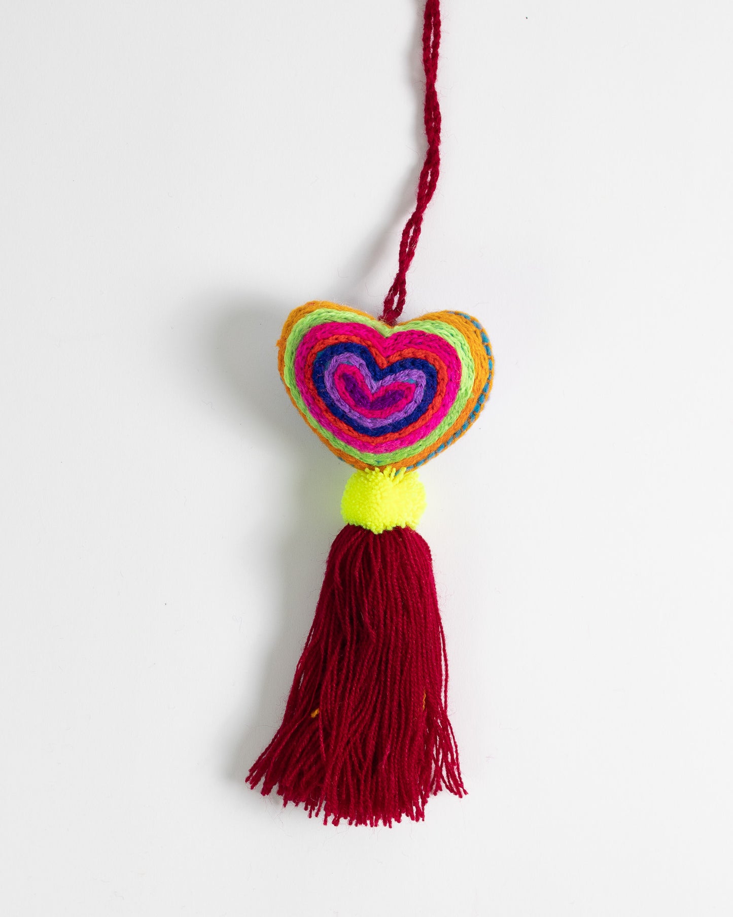 Neon Heart Tassel Bag Charm