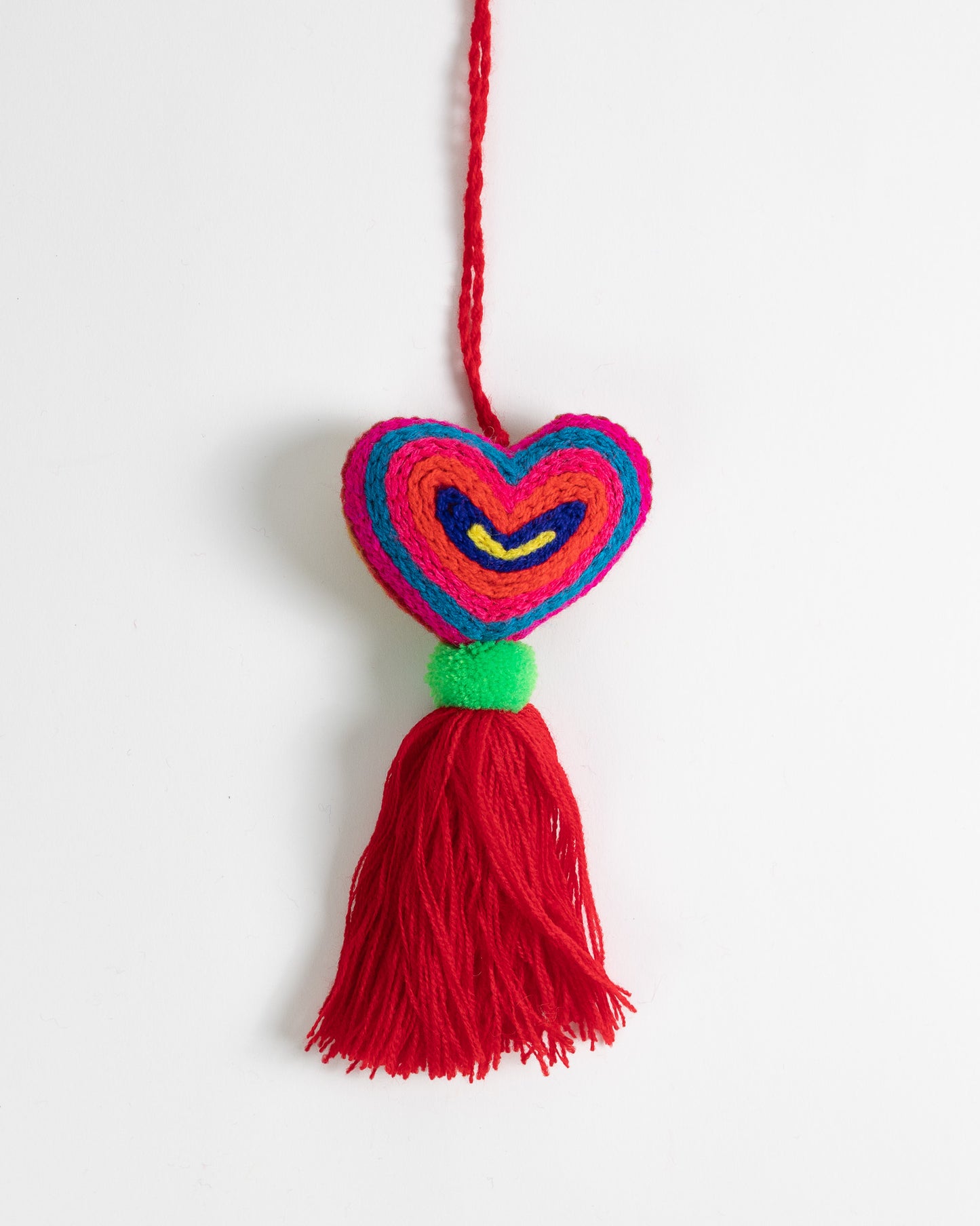 Neon Heart Tassel Bag Charm
